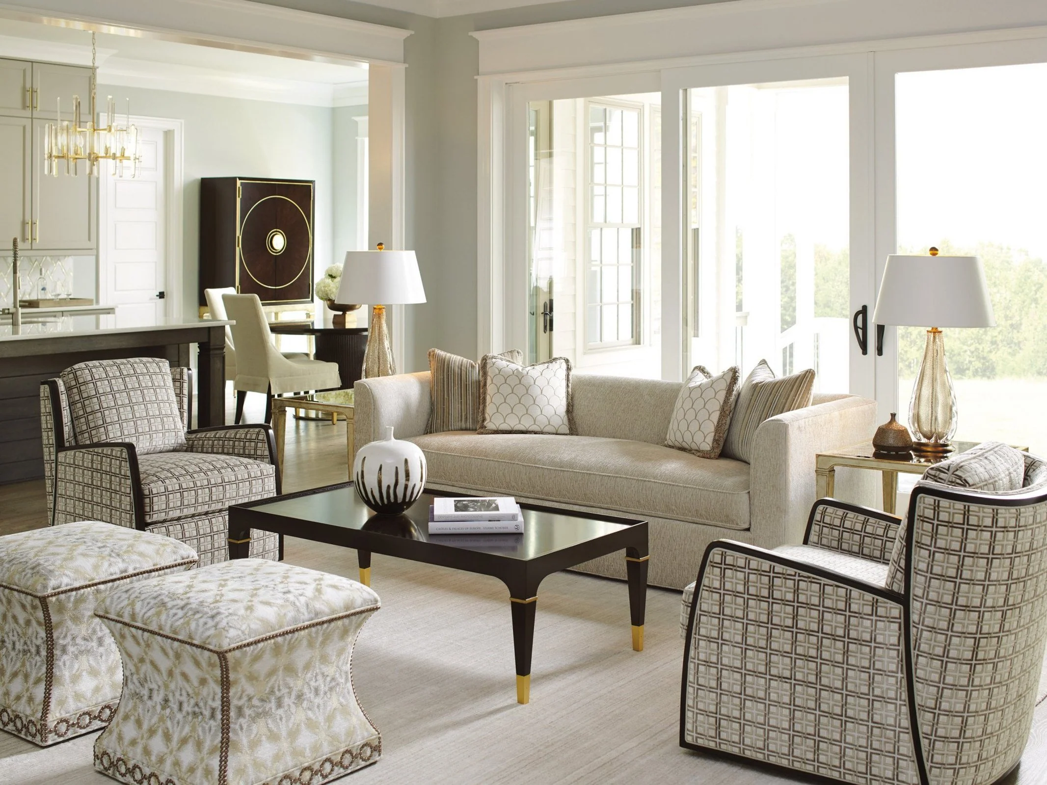 Lexington Carlyle Merino Ottoman - Image 5