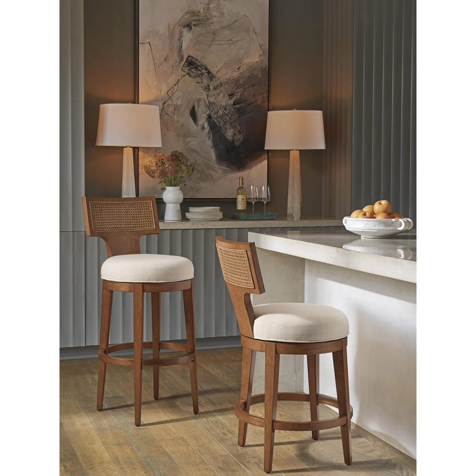Lexington La Costa Calavera Woven Swivel Bar Stool - Image 2