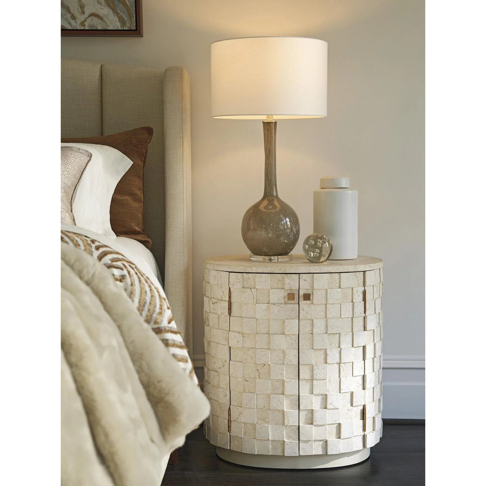 Lexington Rendezvous Albion Stone Oval Nightstand - Image 2