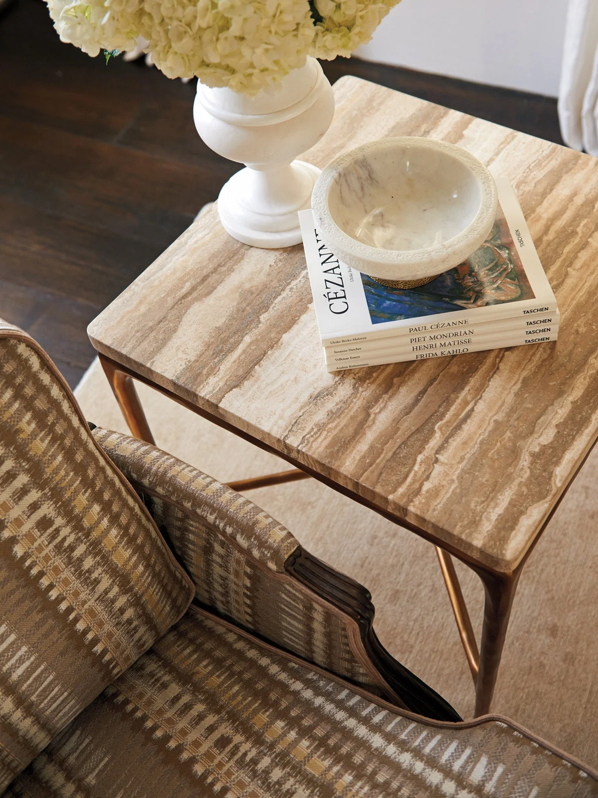 Lexington Silverado Menlo Park Metal End Table with Stone Top - Image 4