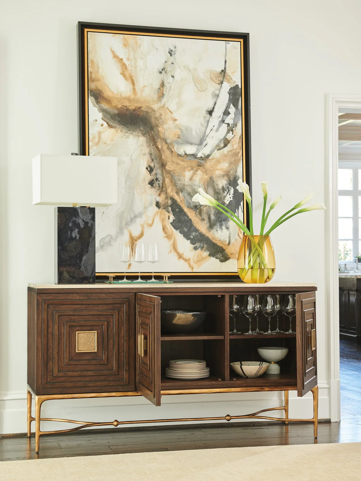 Lexington Silverado Tiburon Sideboard with Stone Top - Image 3