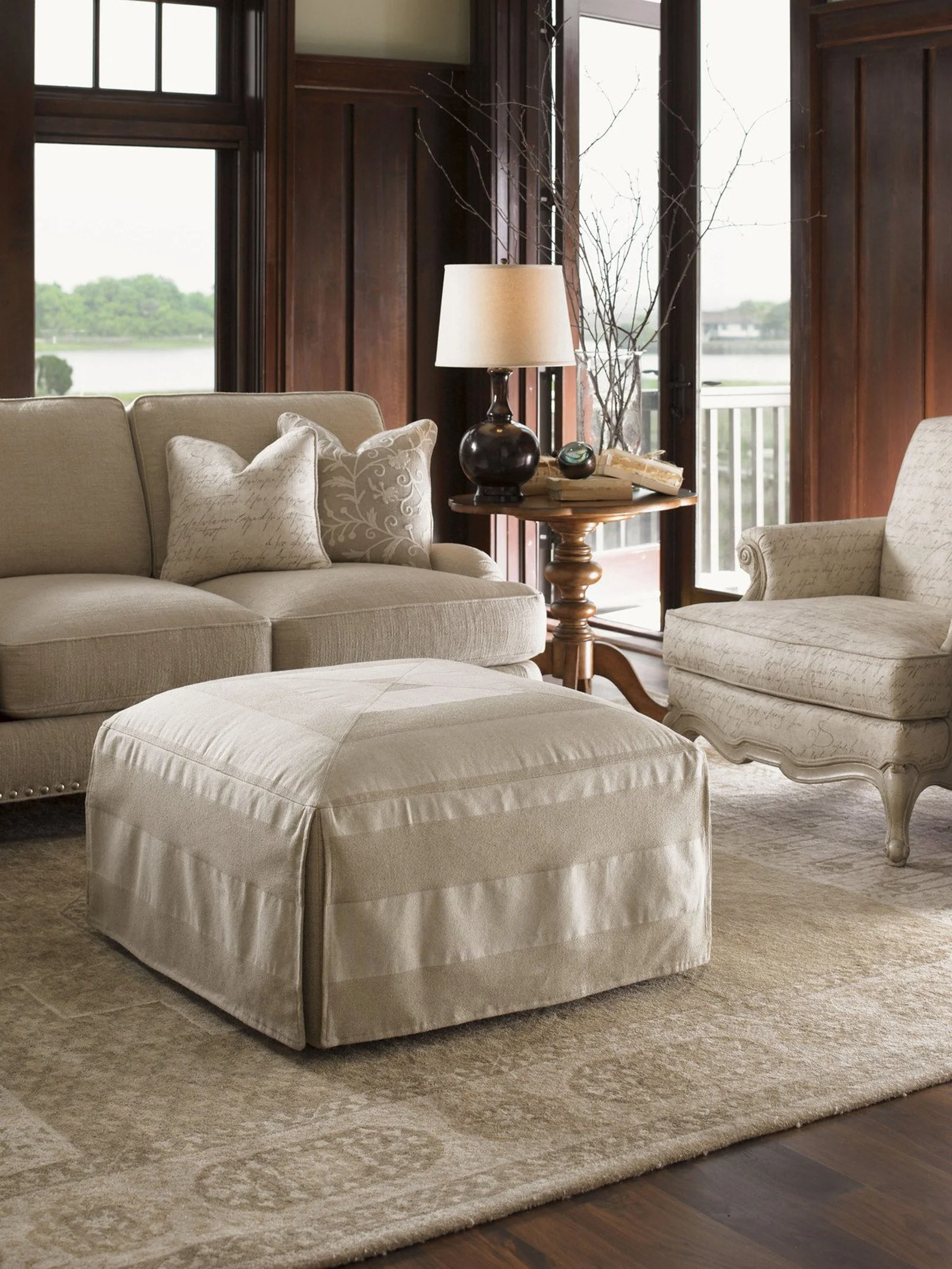 Lexington Upholstery Jasmine Cocktail Ottoman - Image 2
