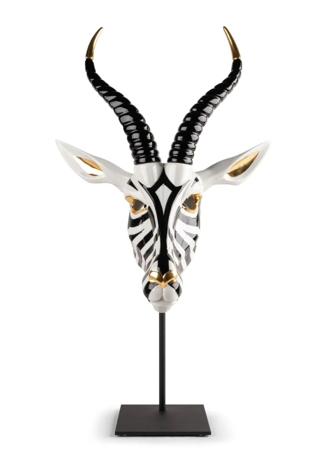 Lladro Antelope Mask Black and Gold - Image 2