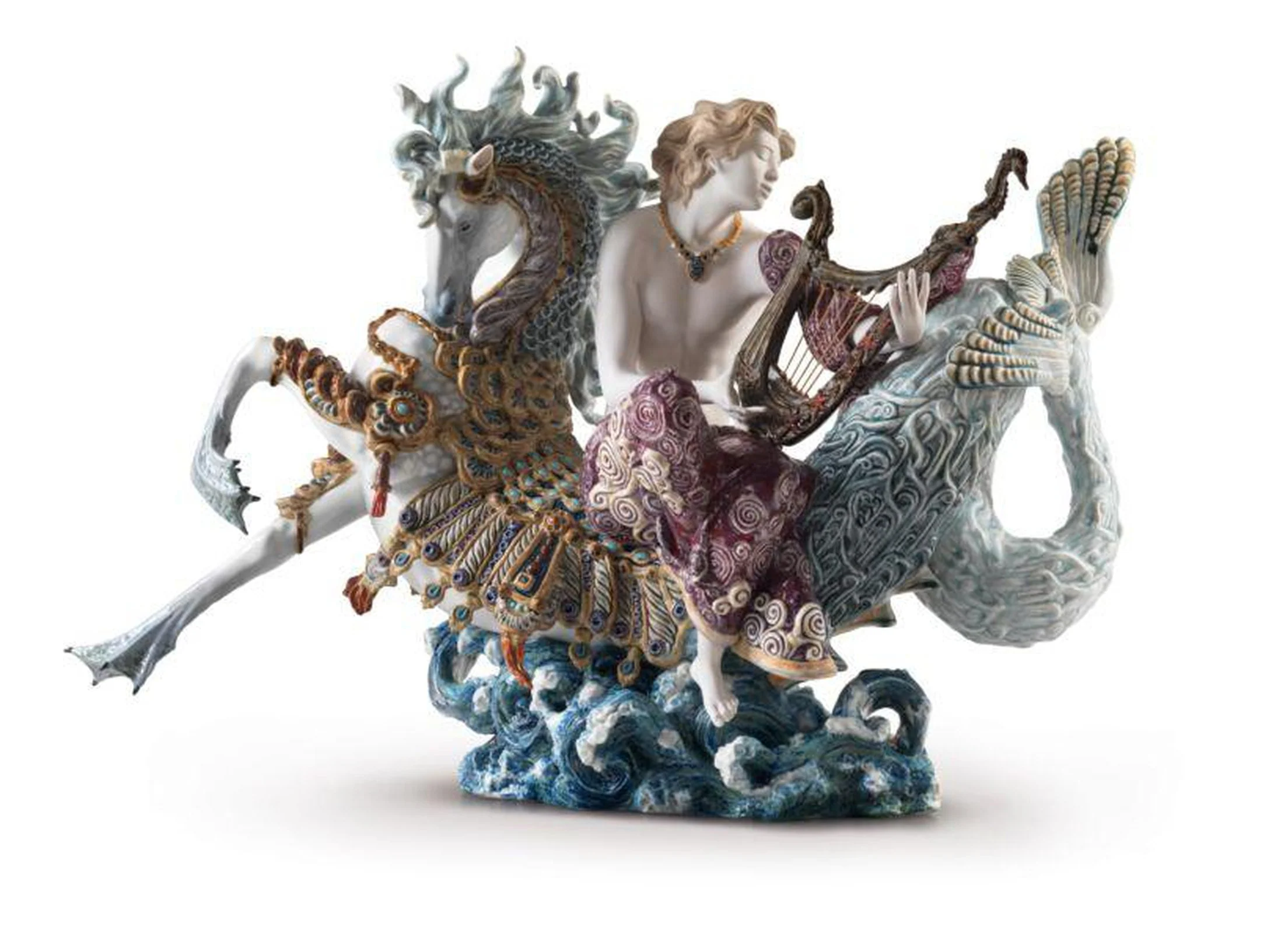 Lladro Arion on A Seahorse Sculpture - Limited Edition - Image 2