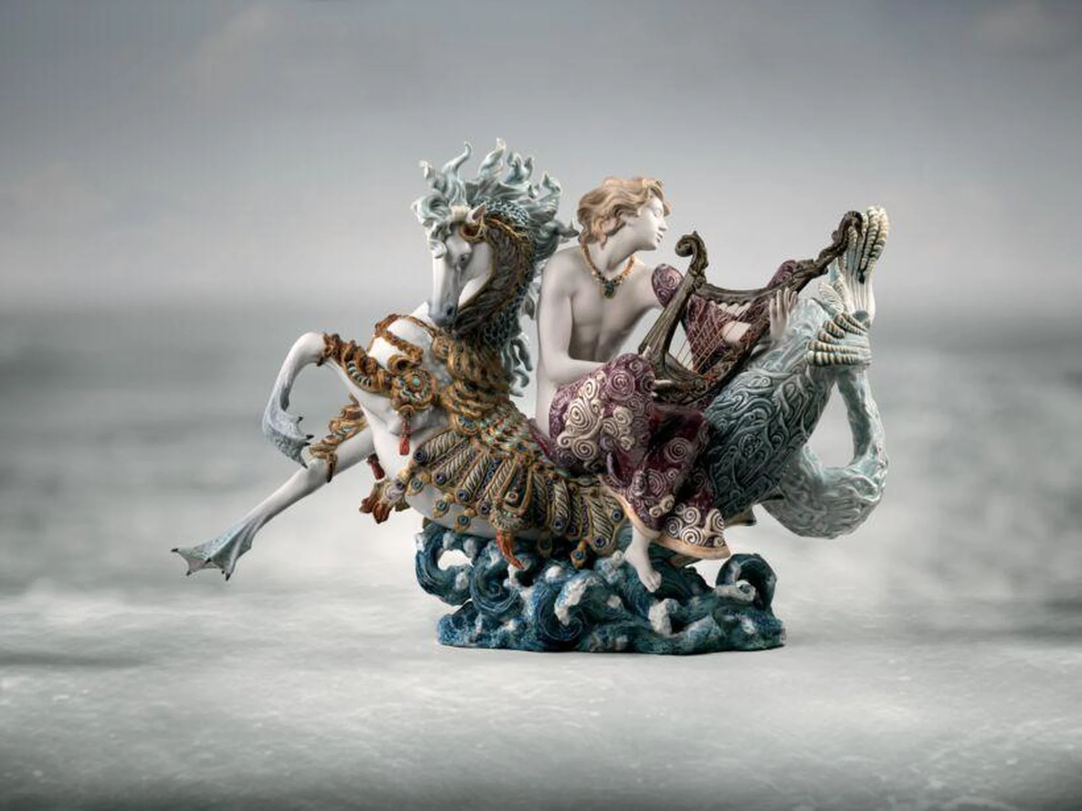 Lladro Arion on A Seahorse Sculpture - Limited Edition - Image 4