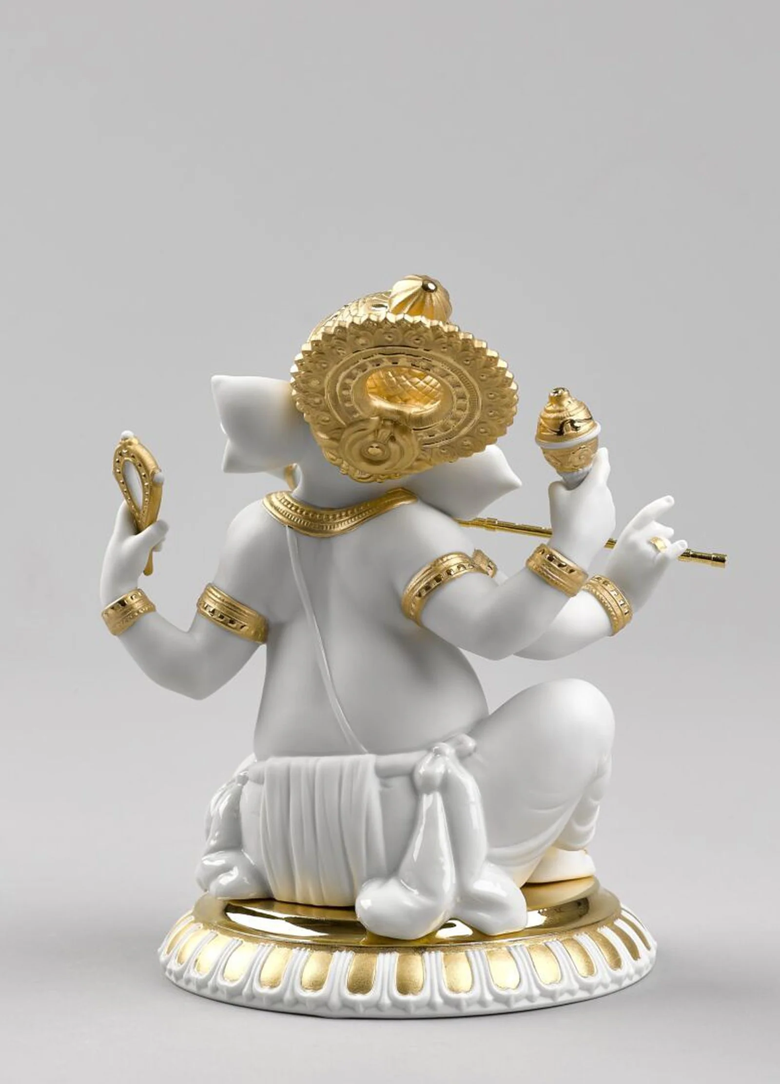 Lladro Bansuri Ganesha Figurine Golden Lustre - Image 5