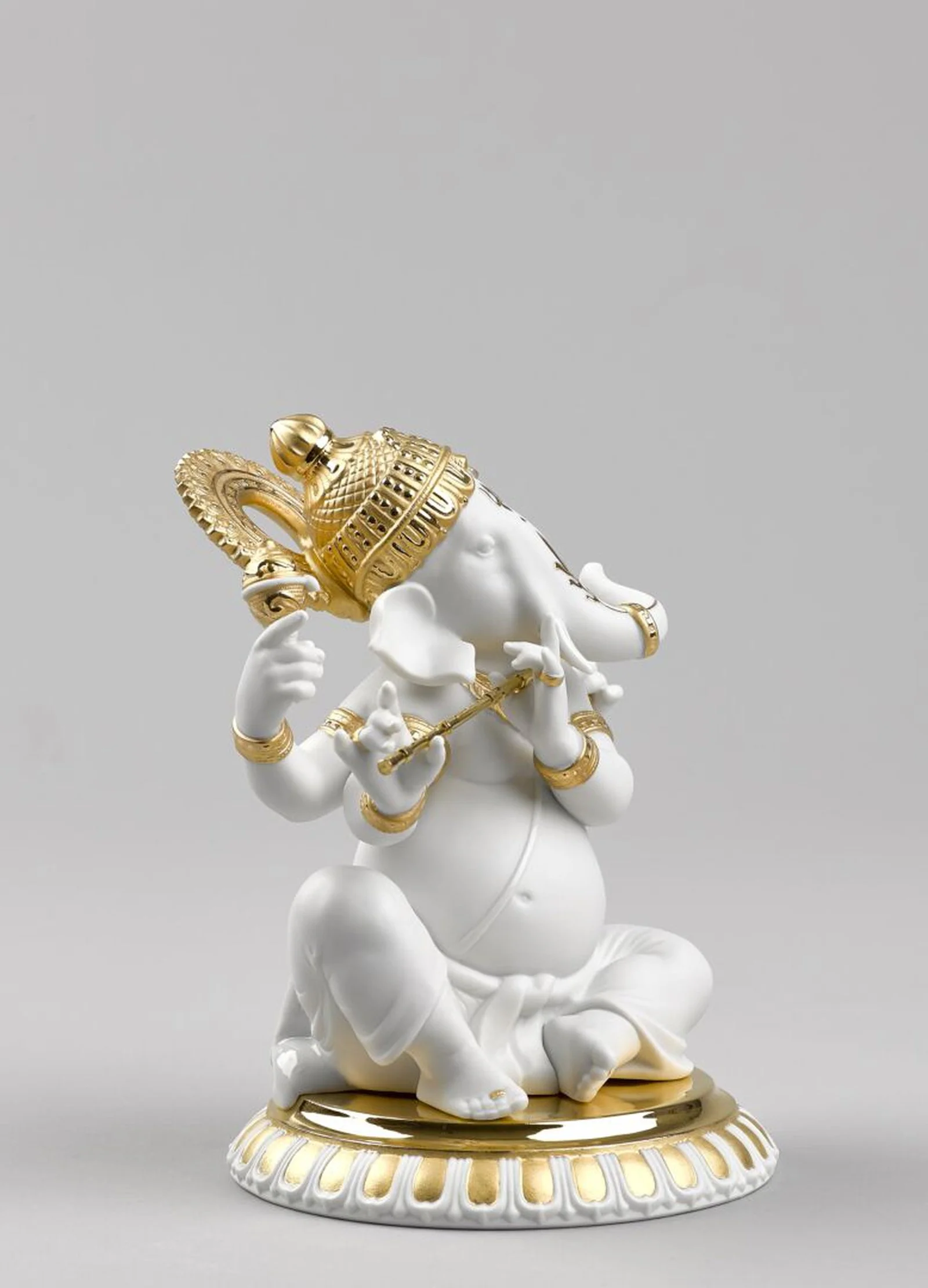 Lladro Bansuri Ganesha Figurine Golden Lustre - Image 6