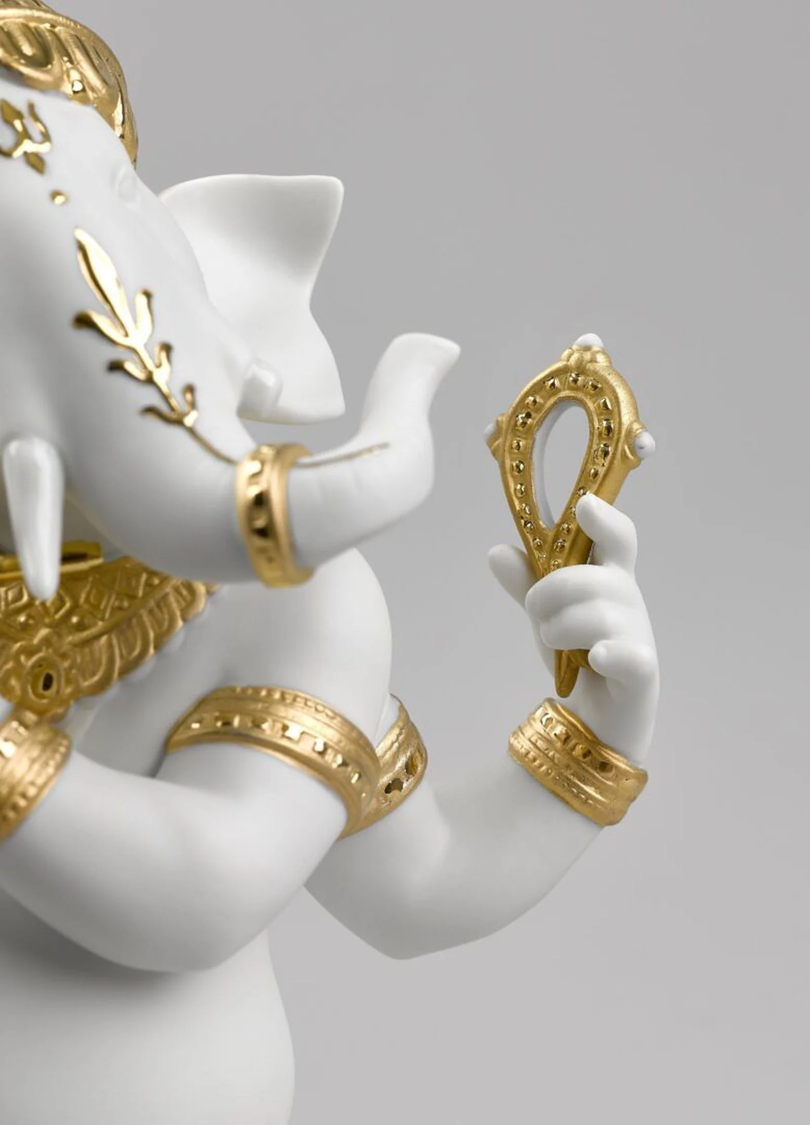 Lladro Bansuri Ganesha Figurine Golden Lustre - Image 8