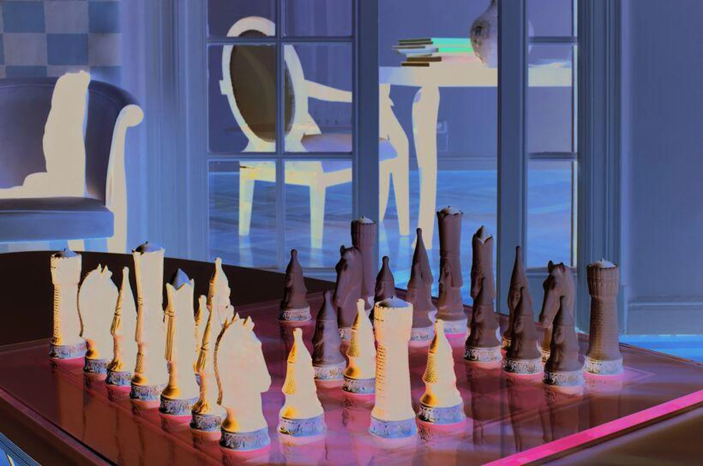 Lladro Chess Set Silver Lustre - Image 2