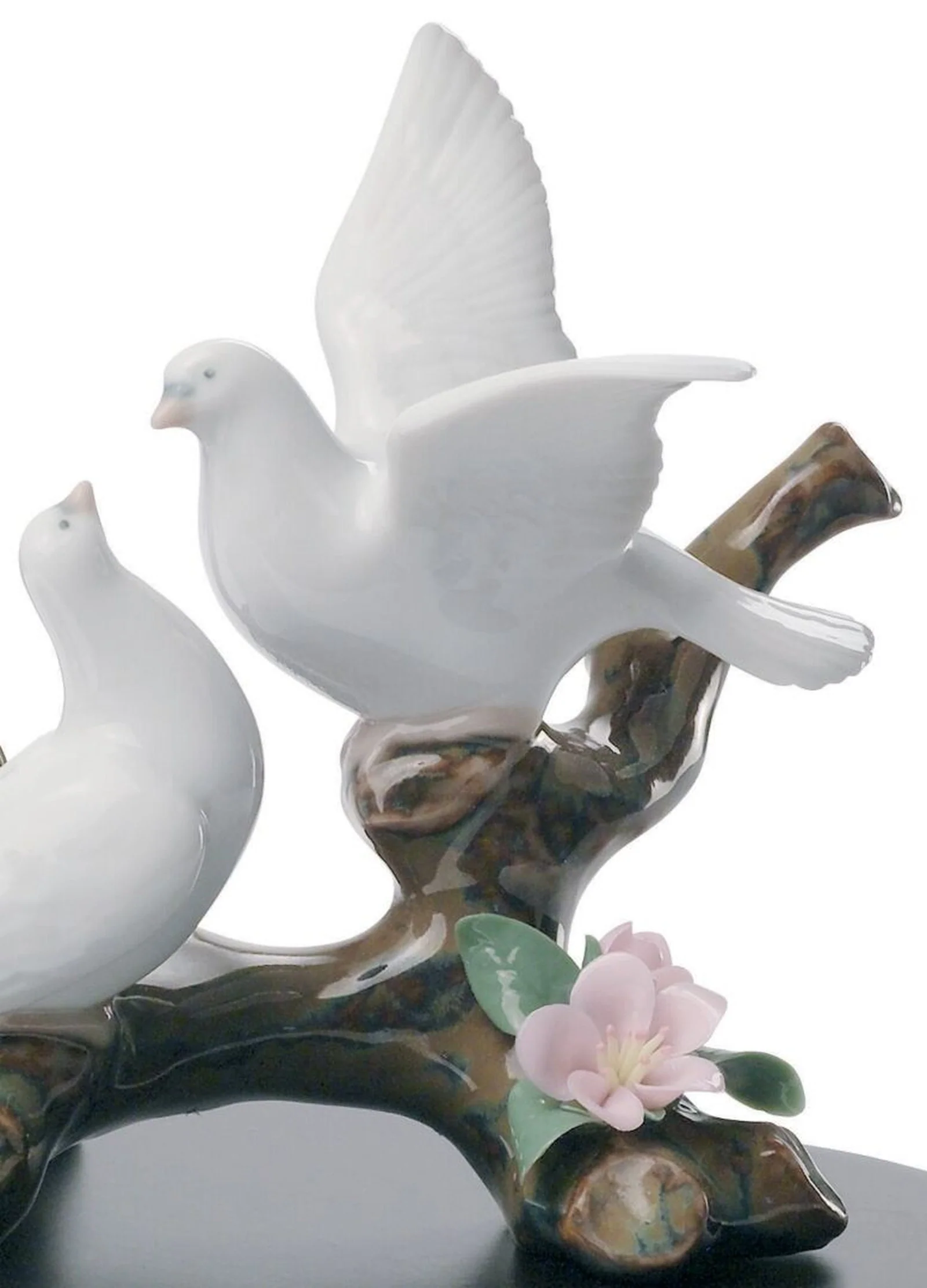 Lladro Doves on A Cherry Tree Figurine - Image 2
