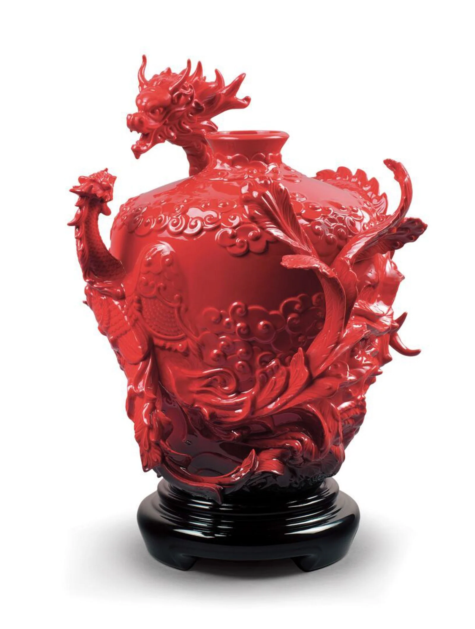 Lladro Dragon and Phoenix Vase - Image 2