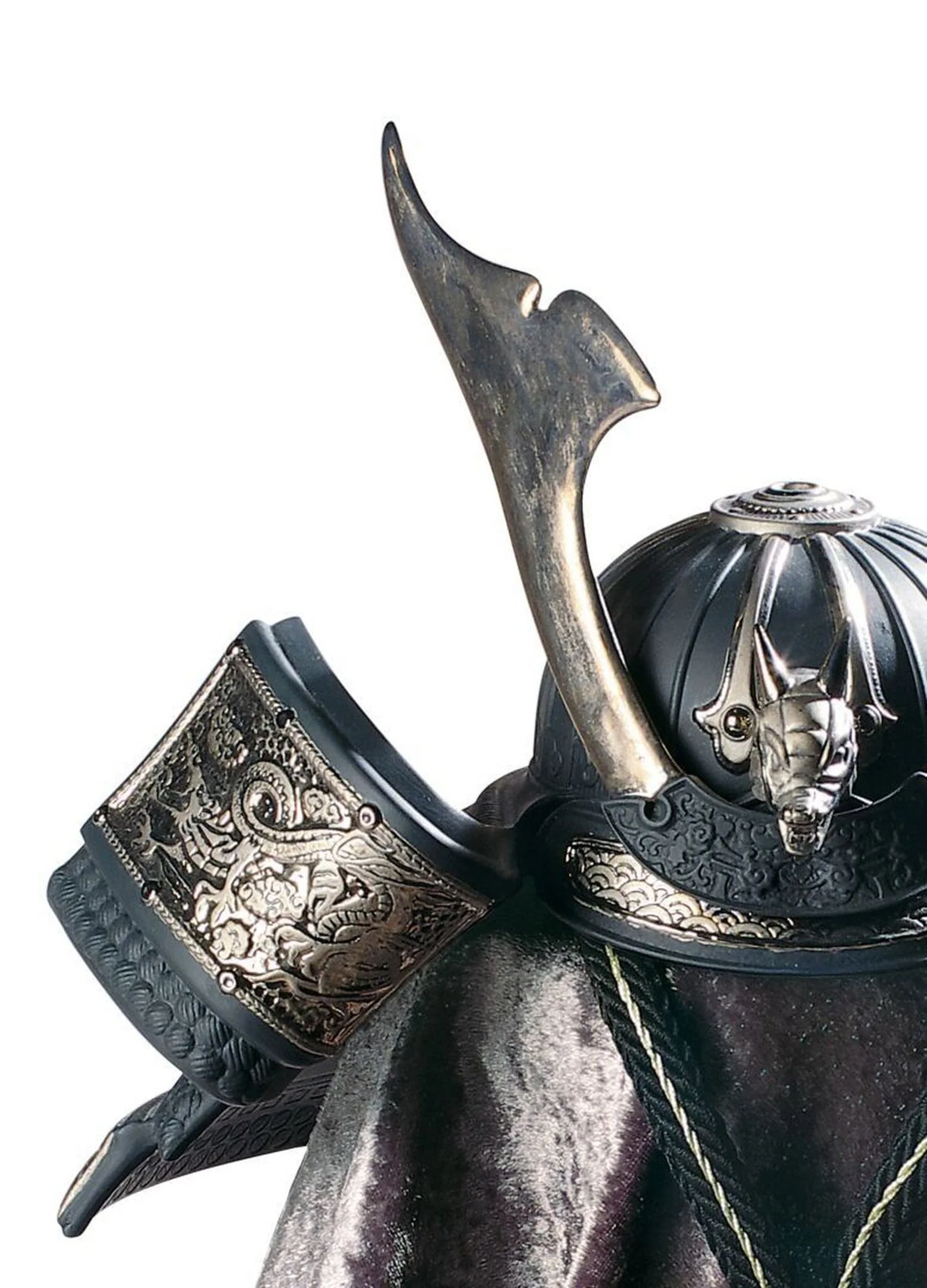 Lladro Dragon Samurai Helmet Figurine Silver Lustre - Image 2