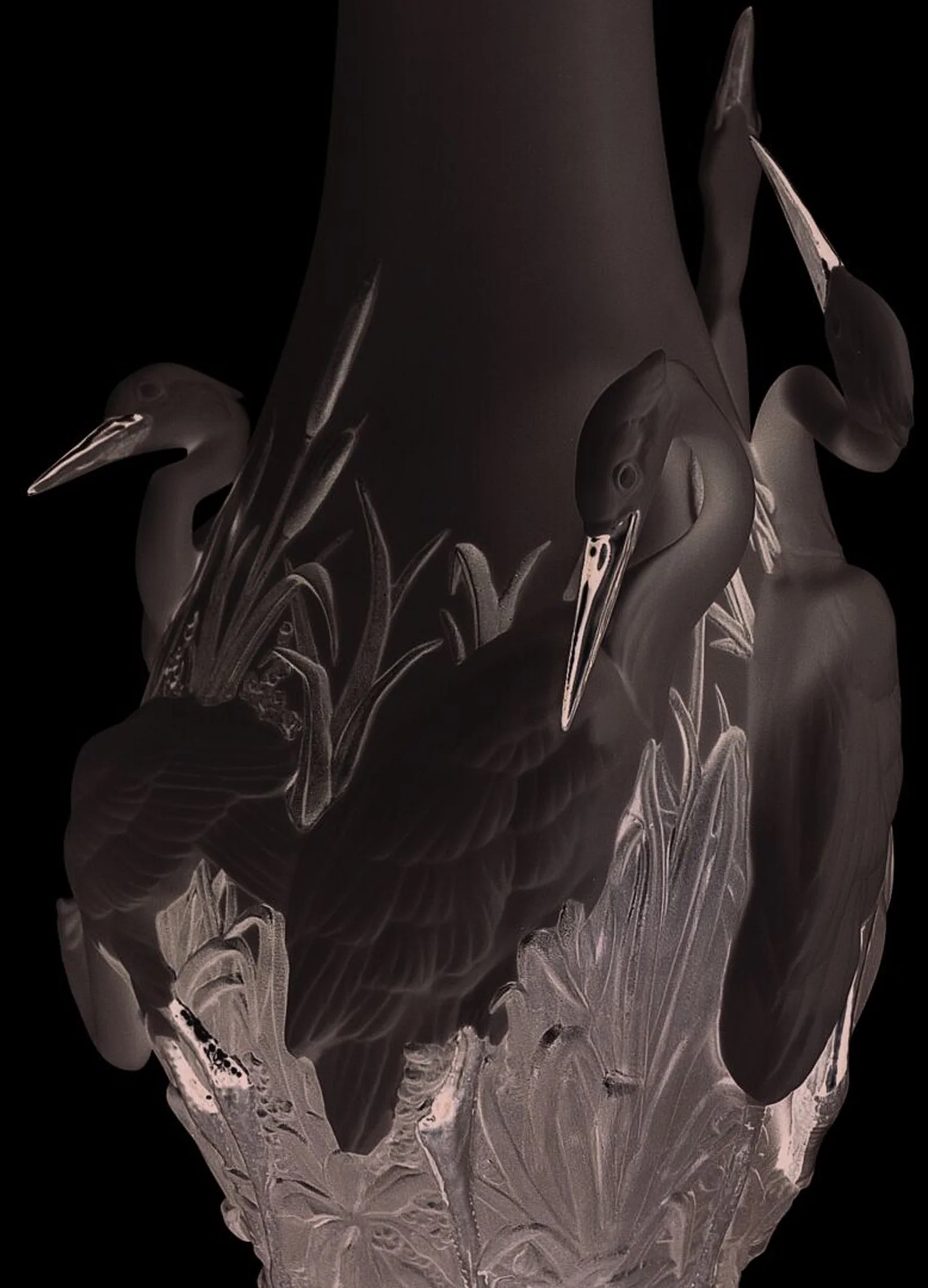 Lladro Herons' Realm Vase Silver Lustre - Image 5
