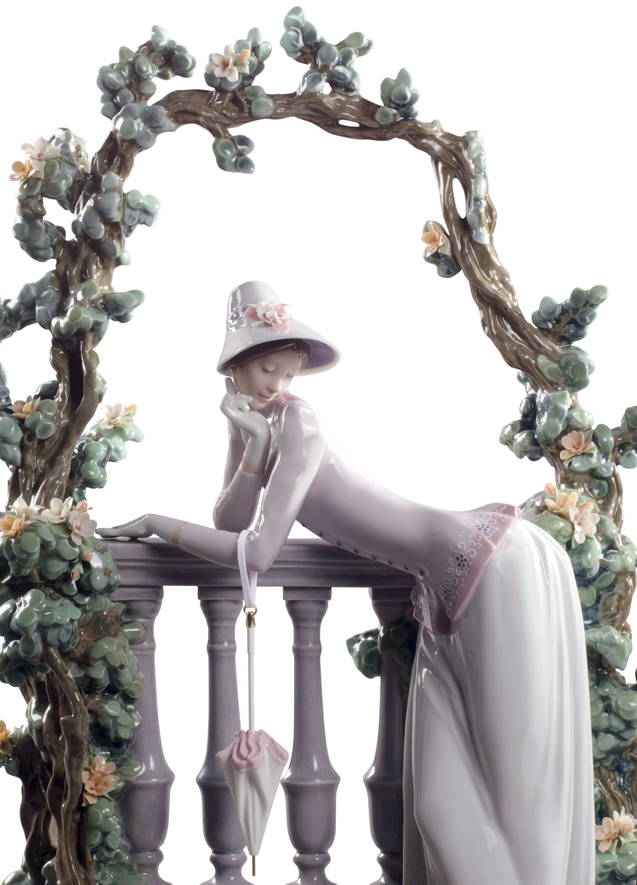 Lladro In The Balustrade Woman Sculpture - Image 2