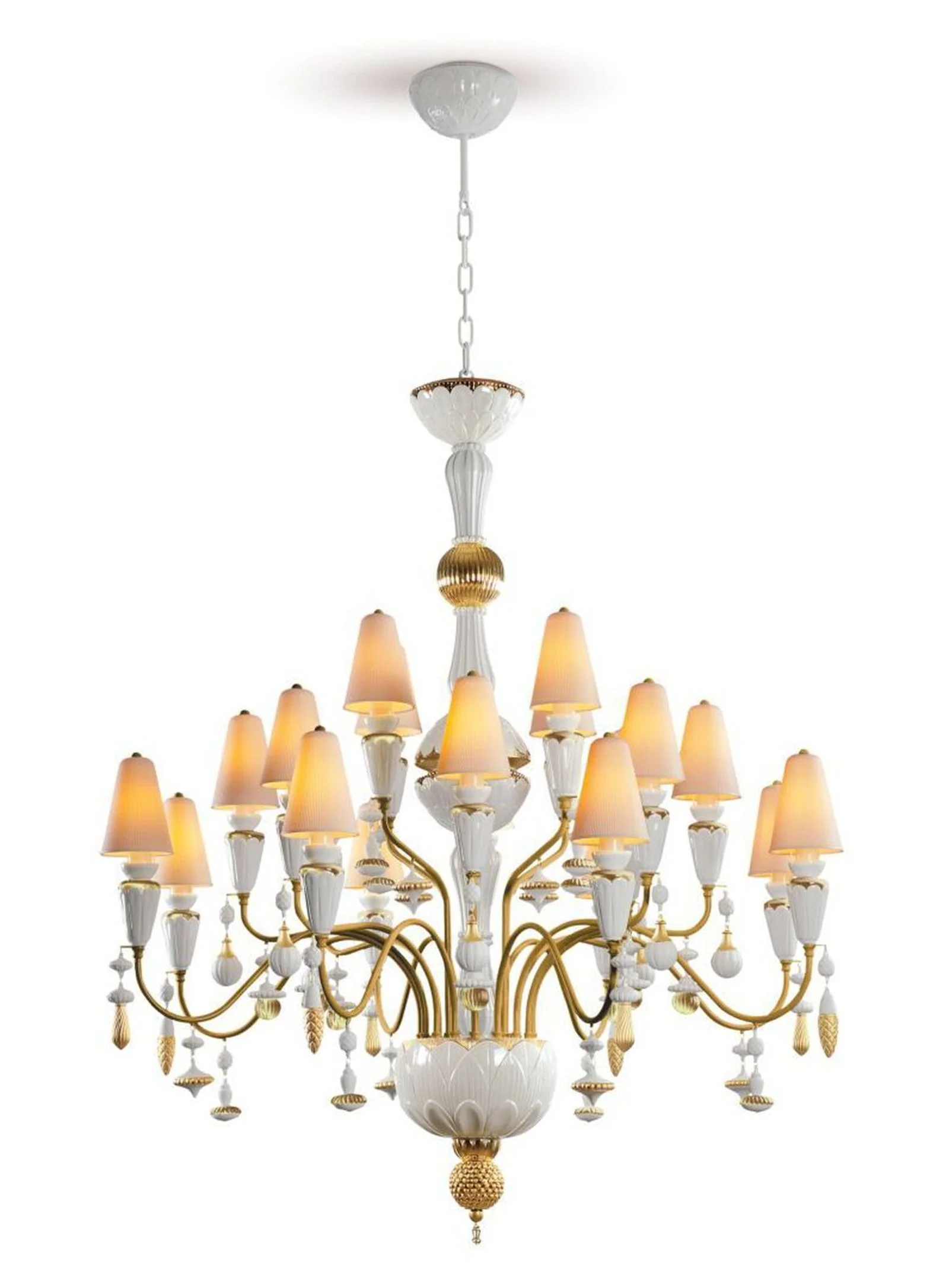 Lladro Ivy and Seed 20 Lights Chandelier Flat Model (US) - Medium - Image 5