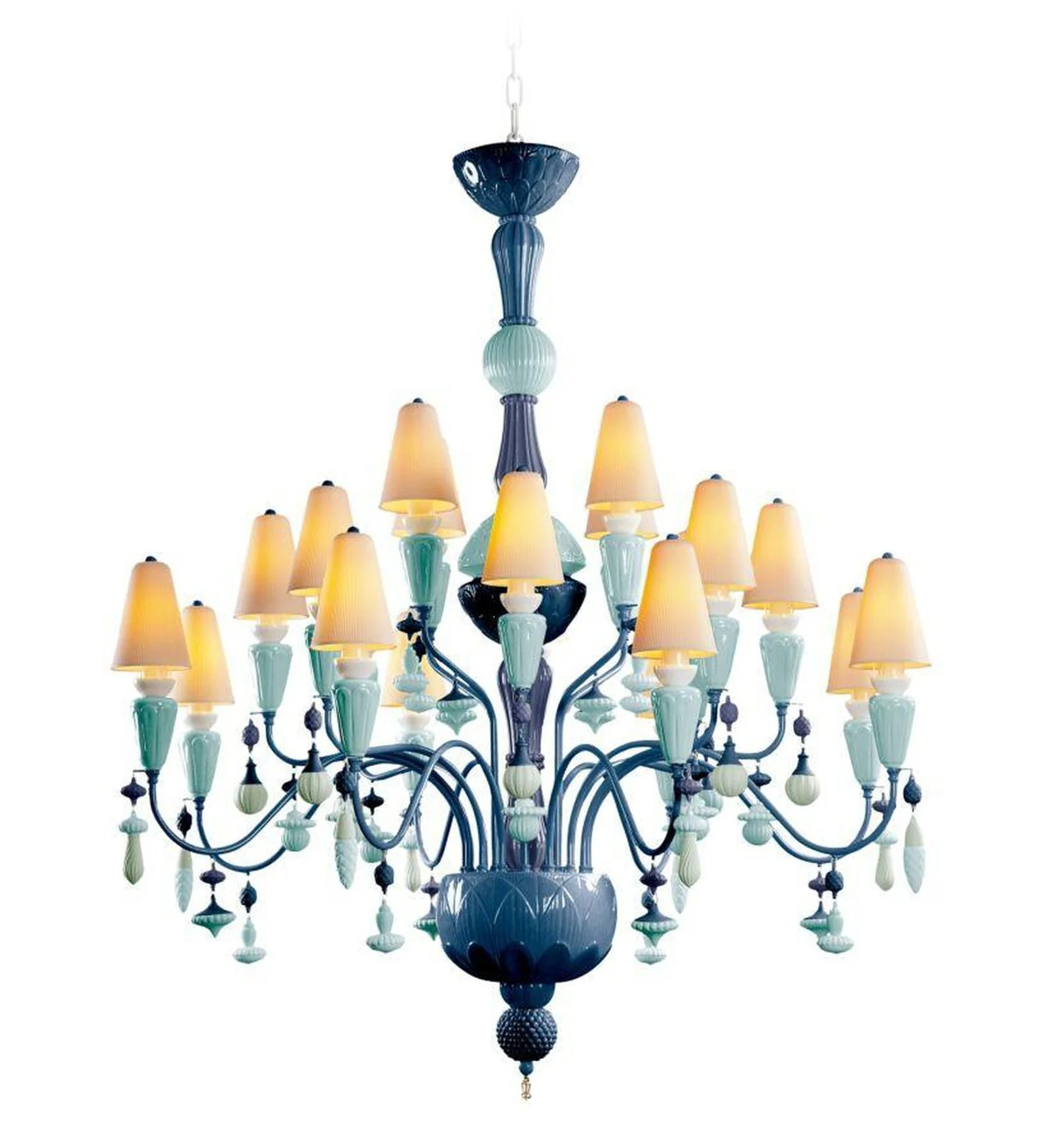 Lladro Ivy and Seed 20 Lights Chandelier Flat Model (US) - Medium - Image 8
