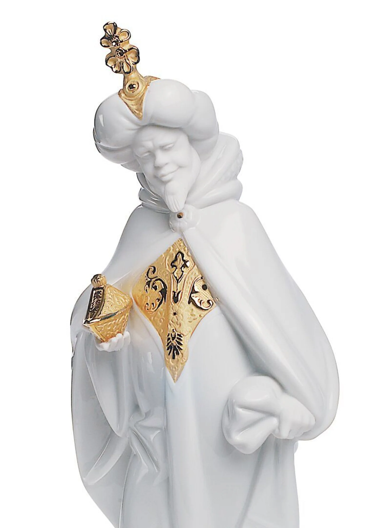 Lladro King Balthasar Nativity Figurine Golden Lustre - Image 2