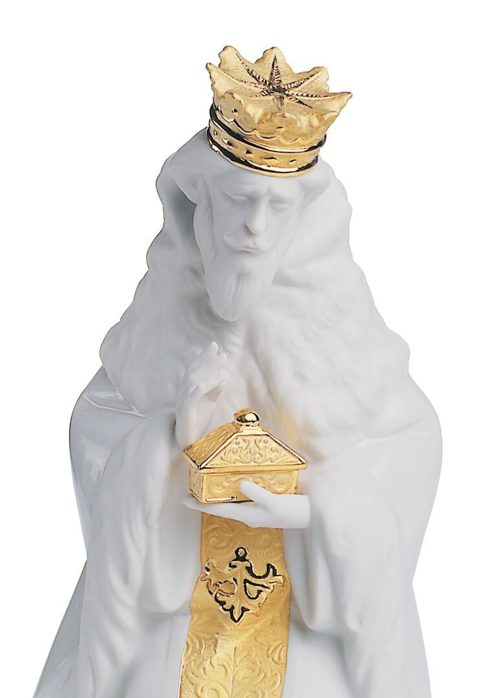 Lladro King Gaspar Nativity Figurine Golden Lustre - Image 2