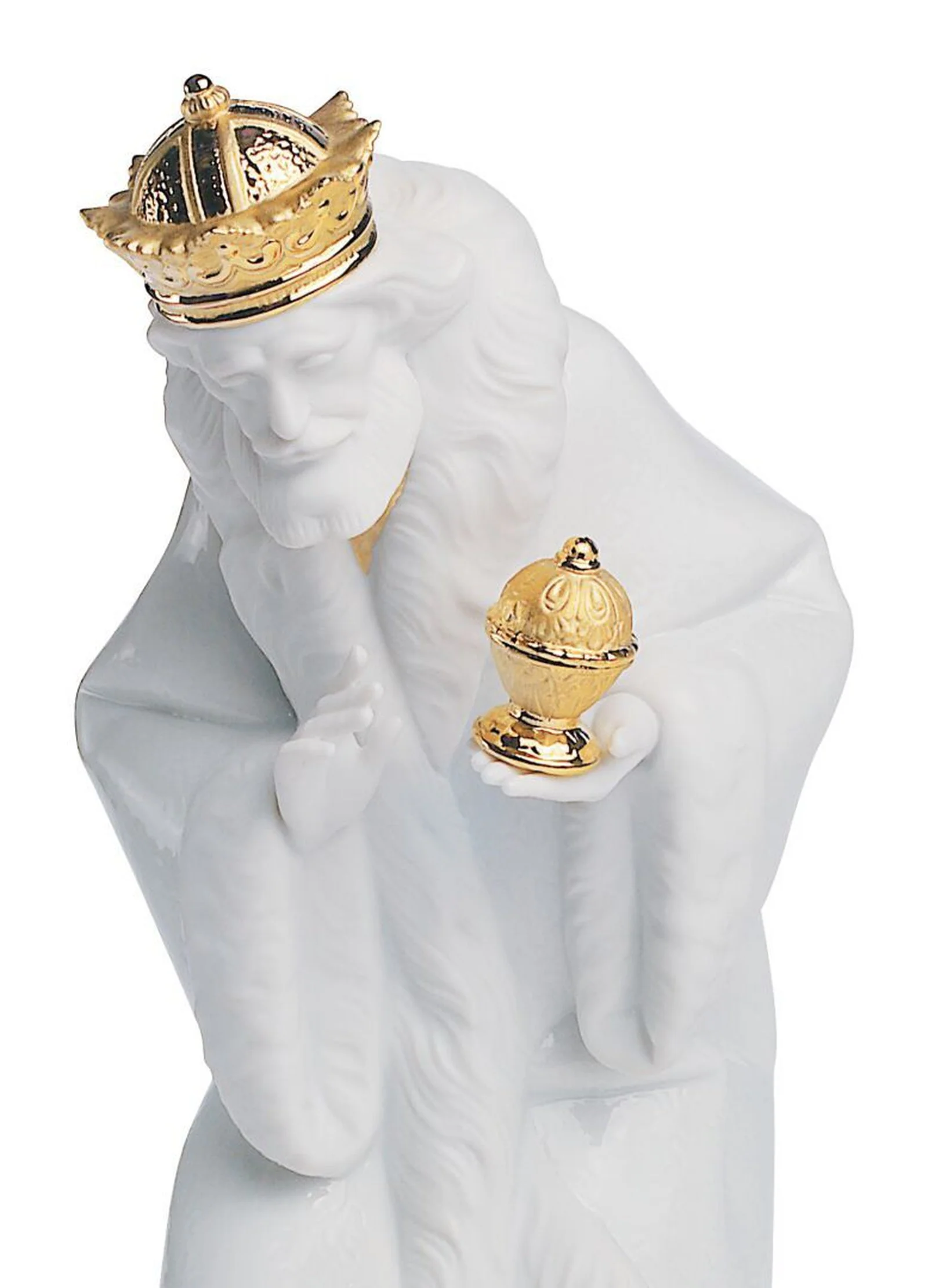 Lladro King Melchior Nativity Figurine Golden Lustre - Image 2