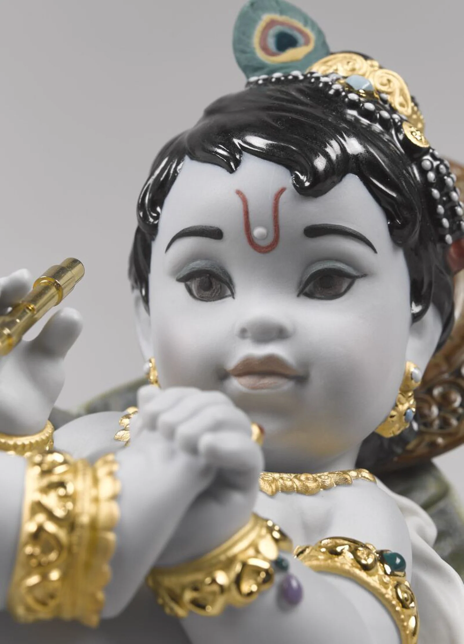 Lladro Krishna on Leaf Figurine - Image 5