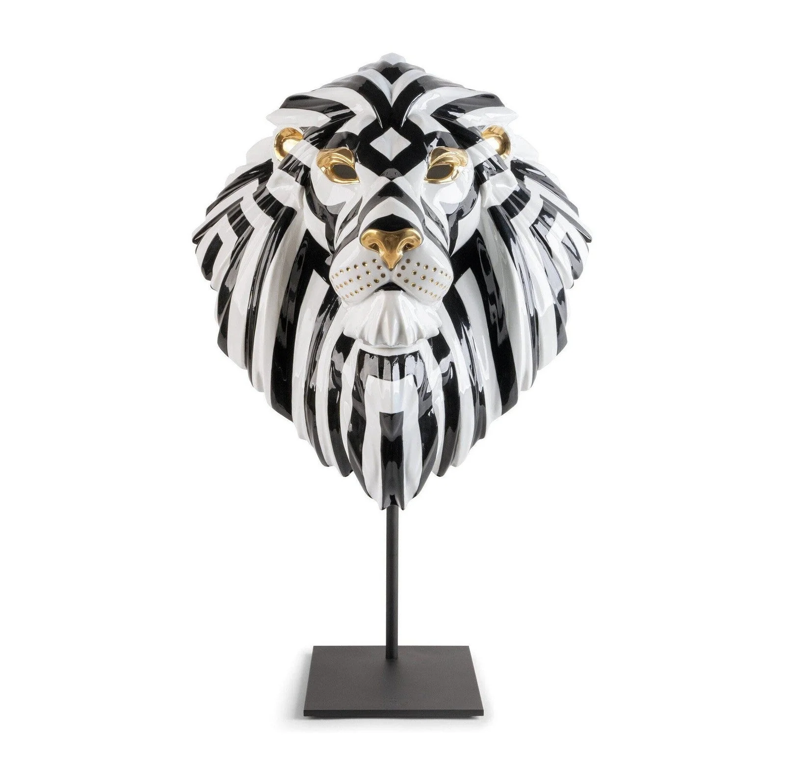 Lladro Lion Mask (Black-Gold)