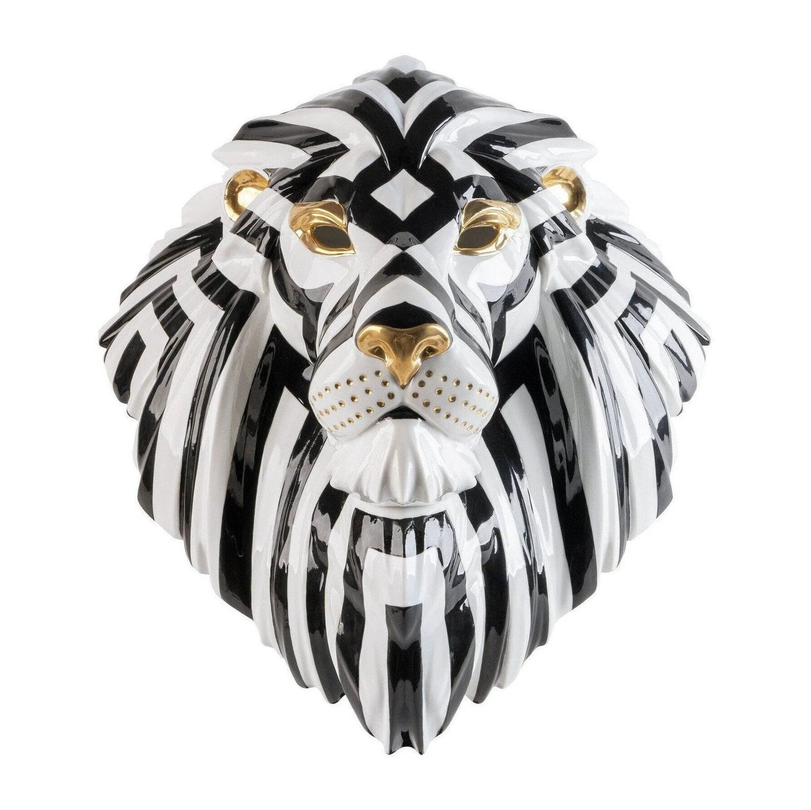 Lladro Lion Mask (Black-Gold) - Image 4