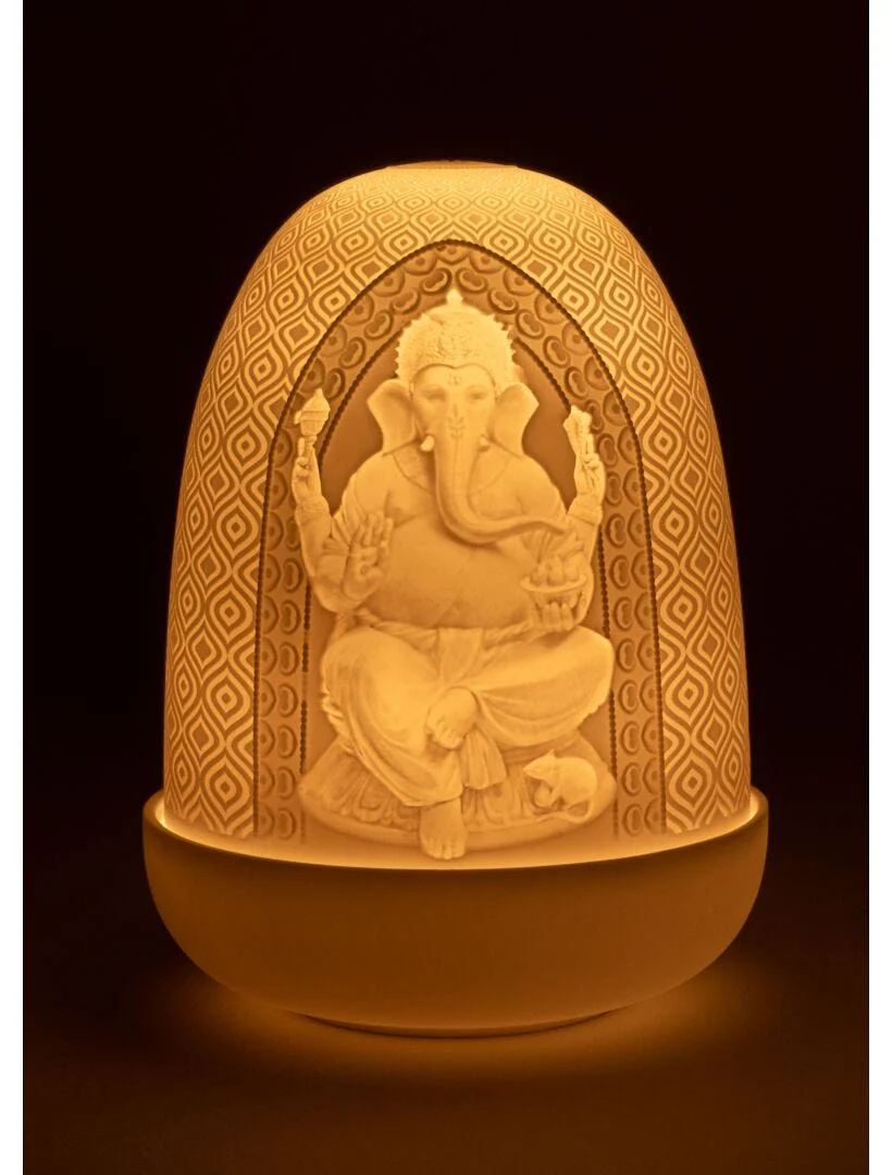 Lladro Lord Ganesha & Goddess Lakshmi Dome Lamp - Image 6