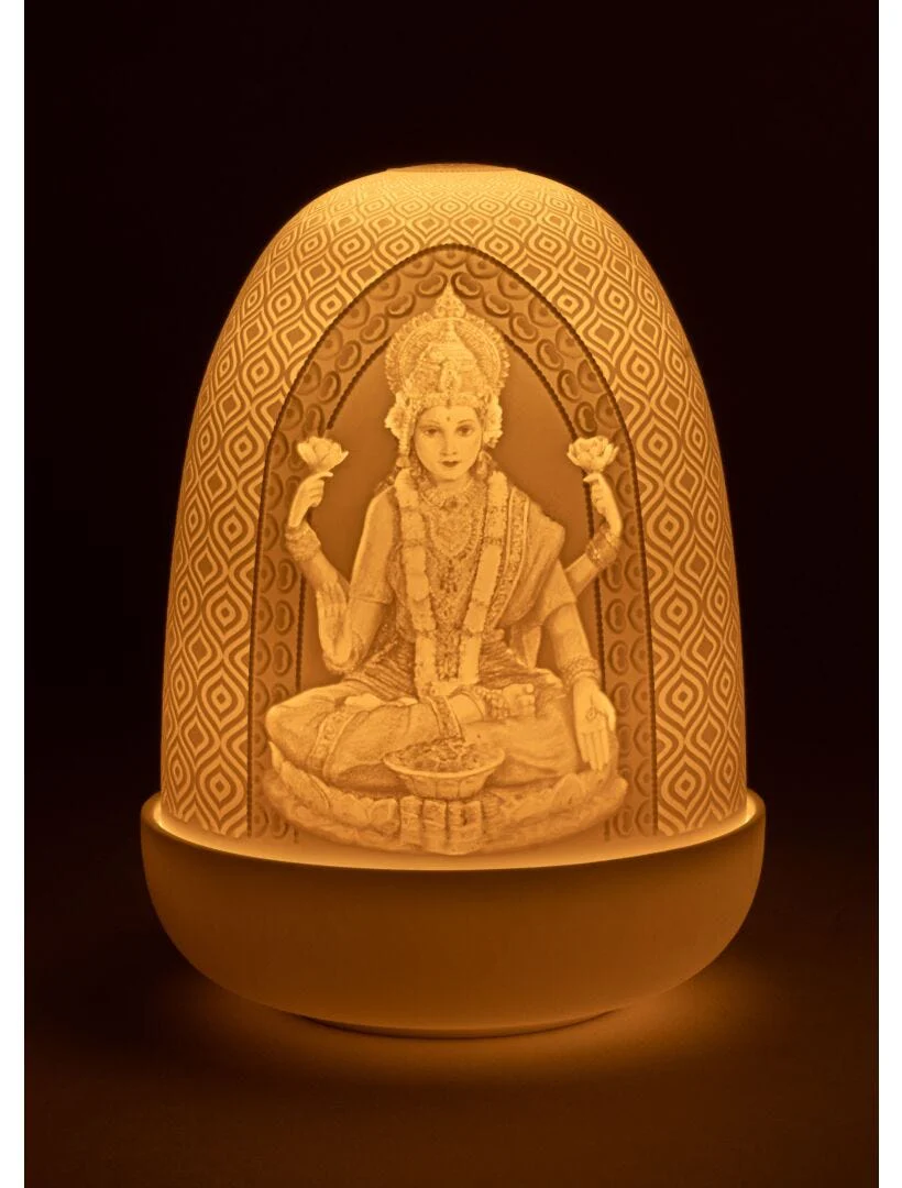 Lladro Lord Ganesha & Goddess Lakshmi Dome Lamp - Image 7