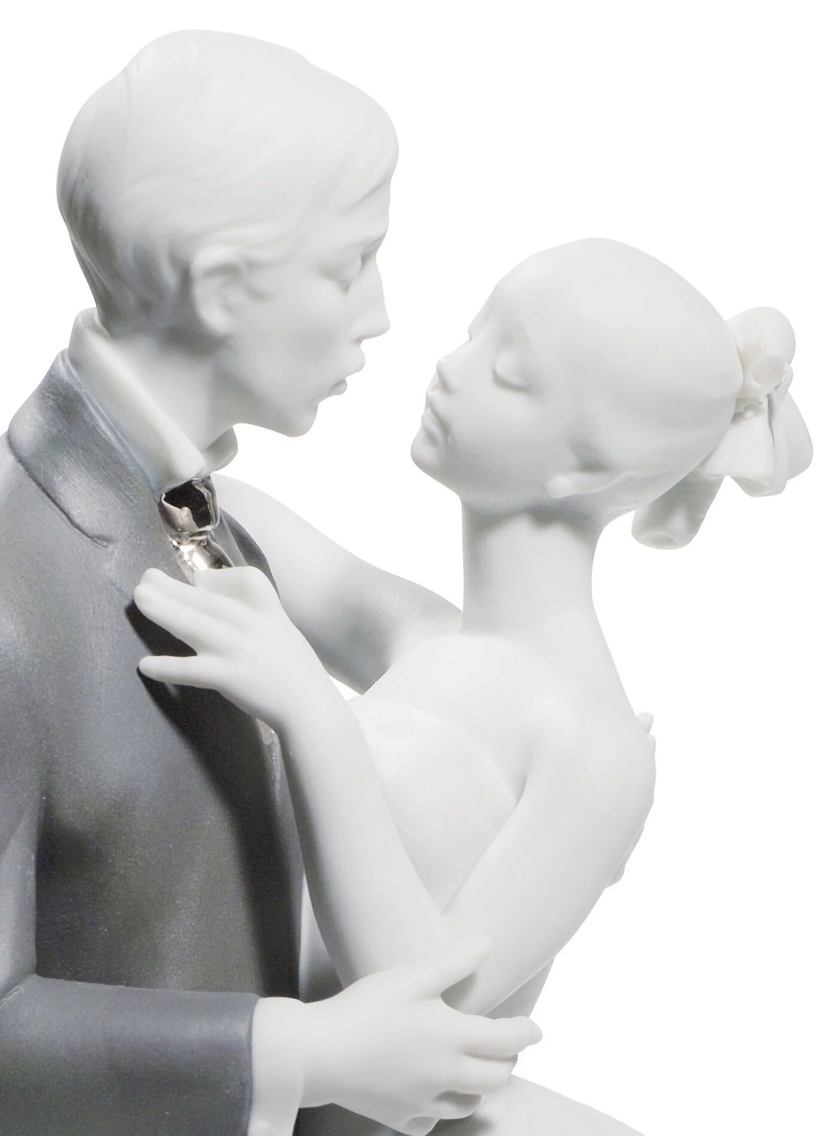 Lladro Lovers' Waltz Couple Figurine Silver Lustre - Image 4