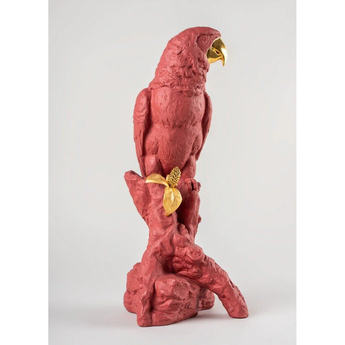 Lladro Macaw bird - Red Gold - Image 3