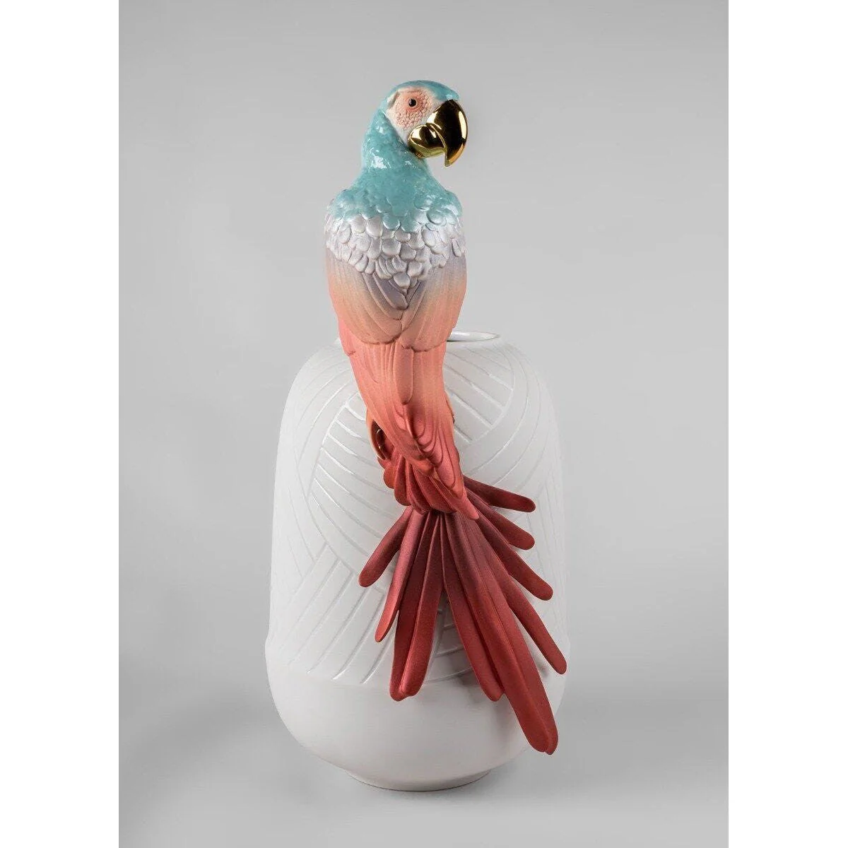 Lladro Macaw Bird Vase (Red) - Image 3