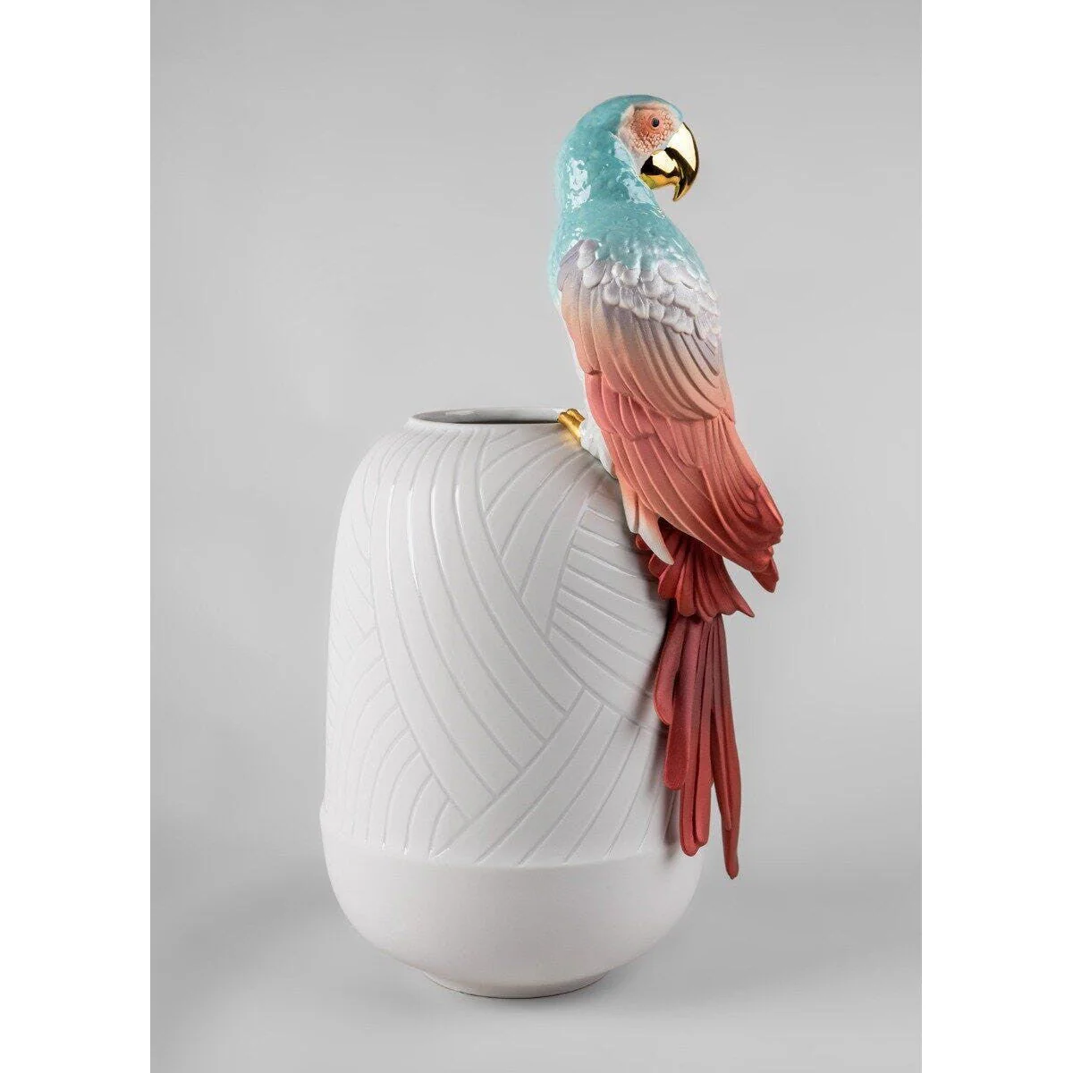 Lladro Macaw Bird Vase (Red) - Image 4