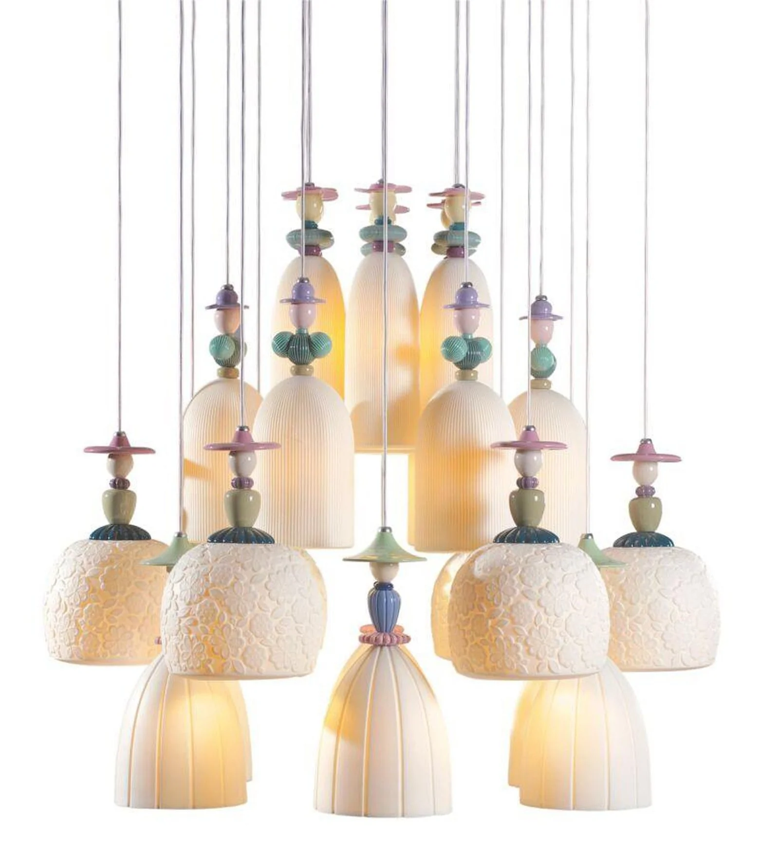 Lladro Mademoiselle 24 Lights Strolling Through Blossoms Chandelier (US) - Image 4
