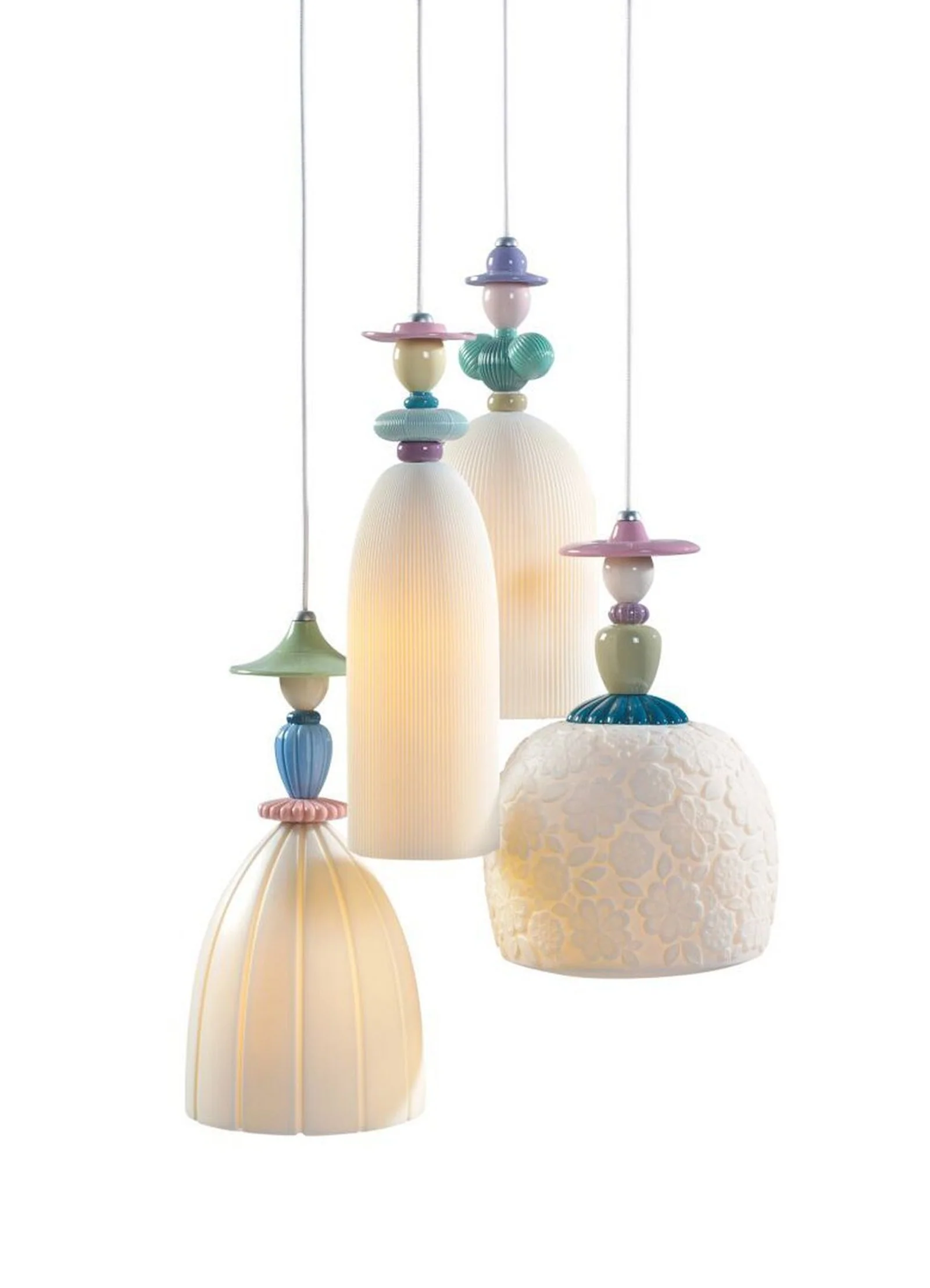 Lladro Mademoiselle 4 Lights Walking On The Beach Ceiling Lamp (US) - Image 4