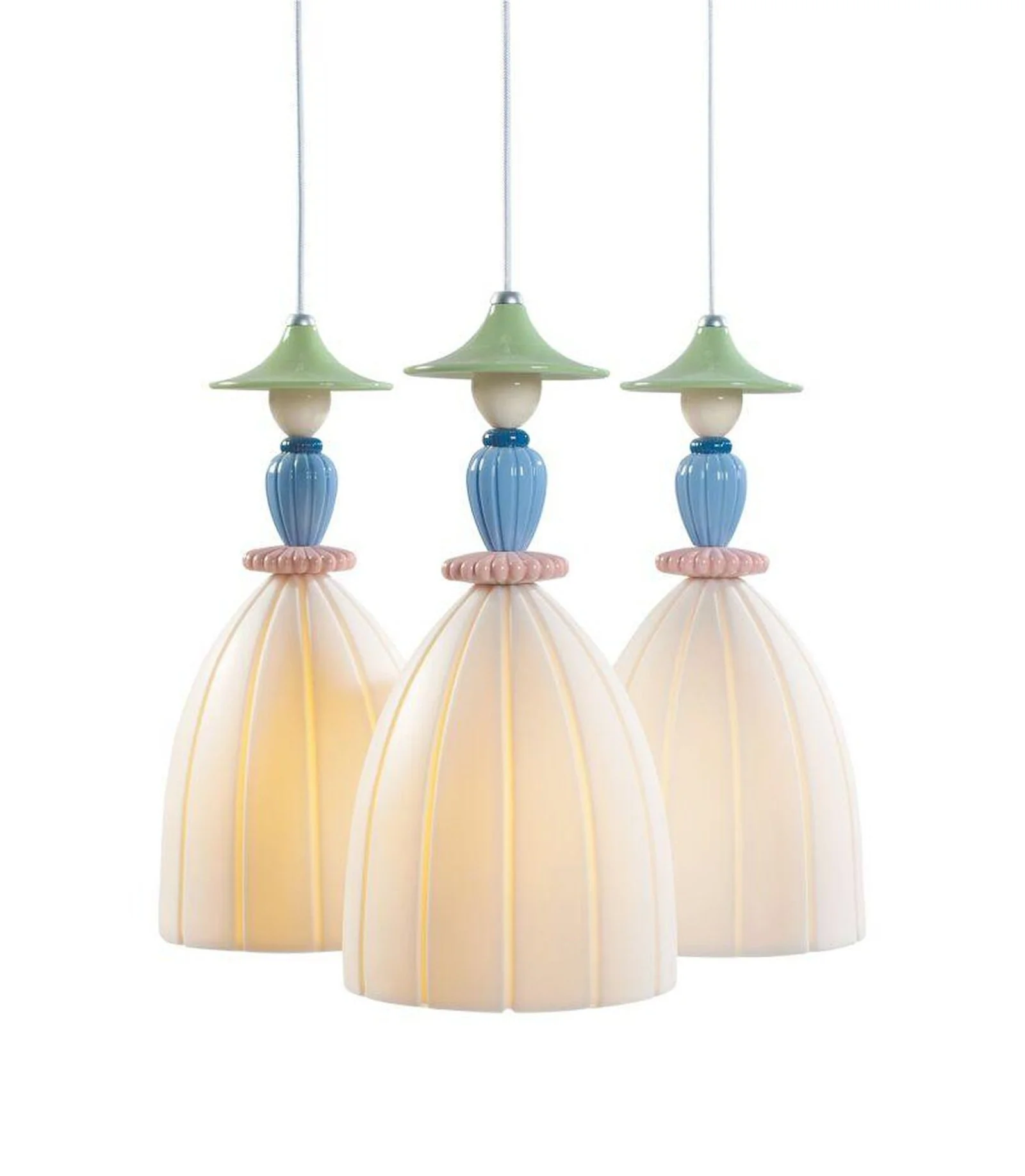 Lladro Mademoiselle Round Canopy 3 Lights Sharing Secrets Ceiling Lamp (US) - Image 4