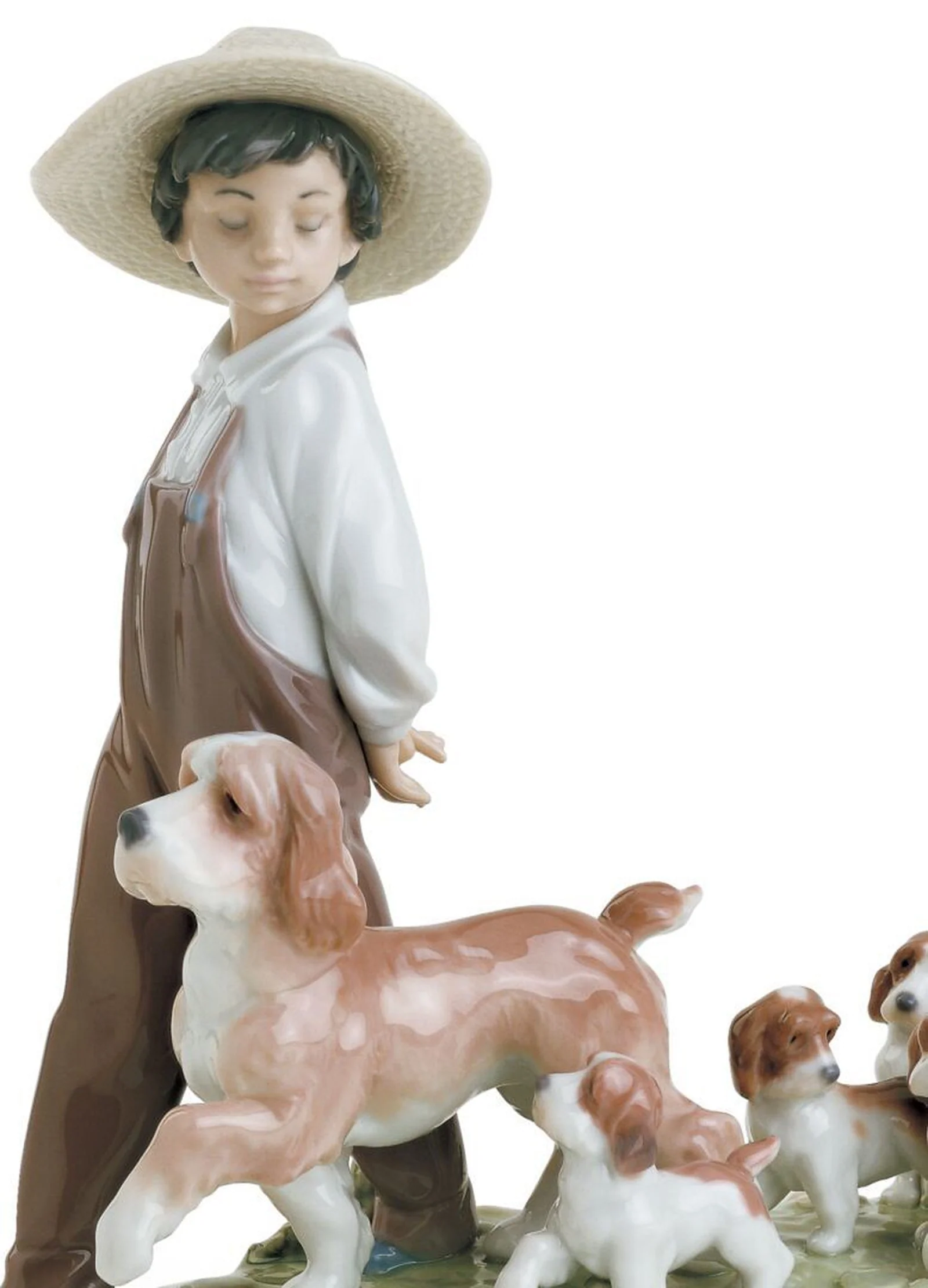 Lladro My Little Explorers Boy with Dogs Figurine - Image 2