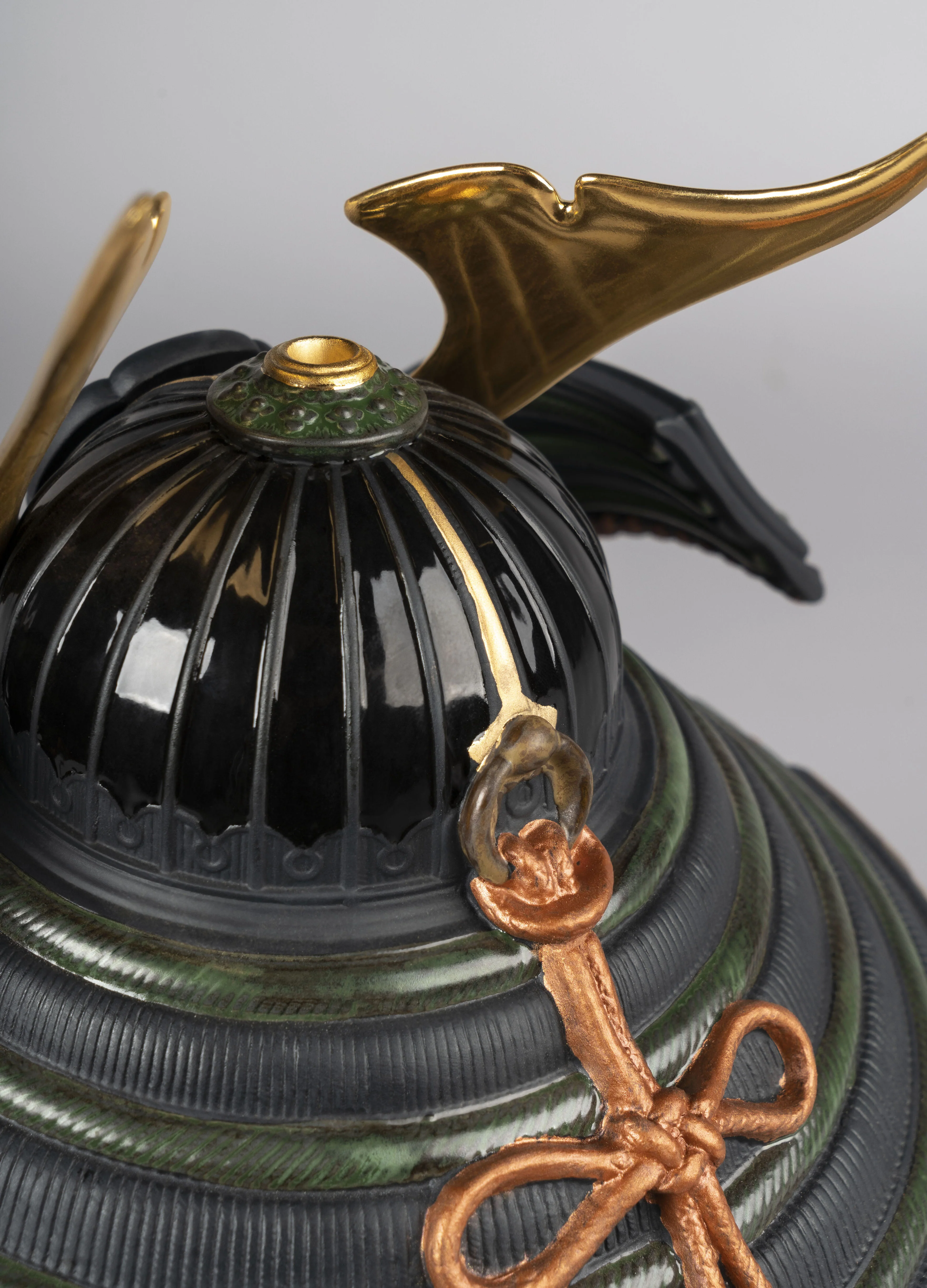 Lladro Orange Samurai Helmet Figurine - Image 4