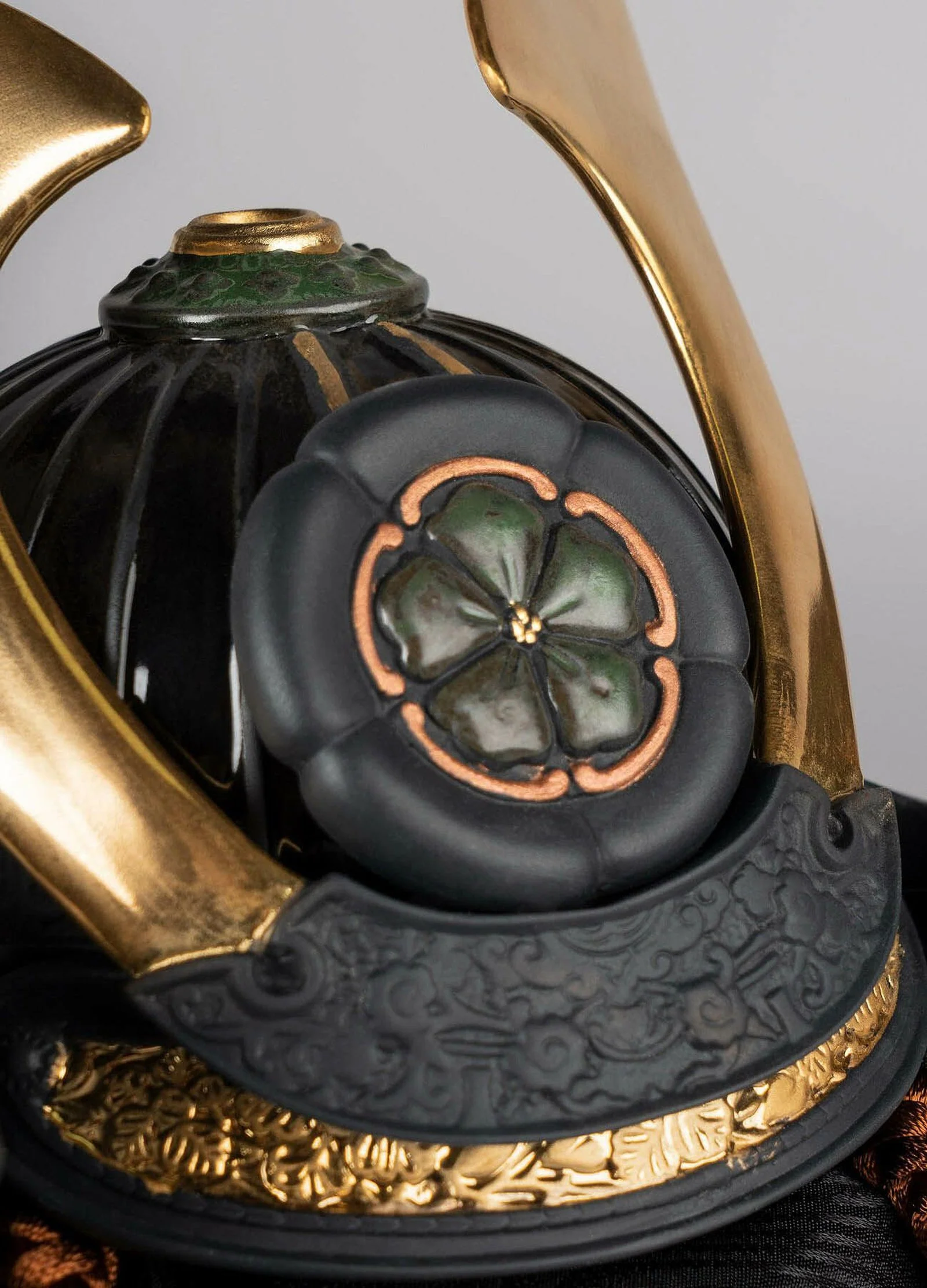 Lladro Orange Samurai Helmet Figurine - Image 6