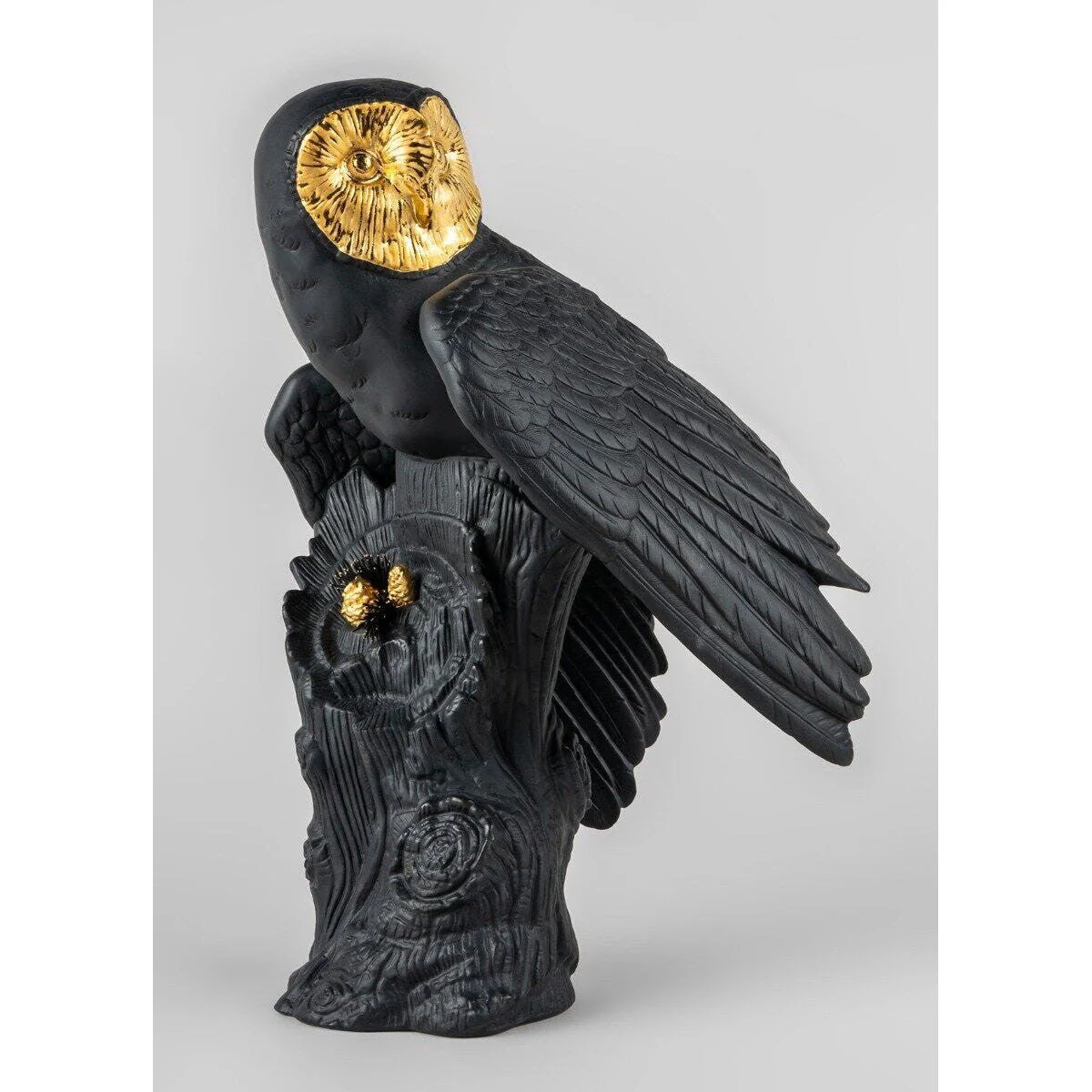 Lladro Owl (Black-Gold) - Image 3