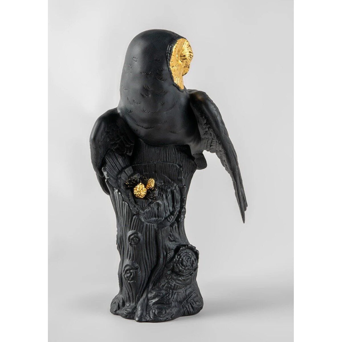 Lladro Owl (Black-Gold) - Image 4
