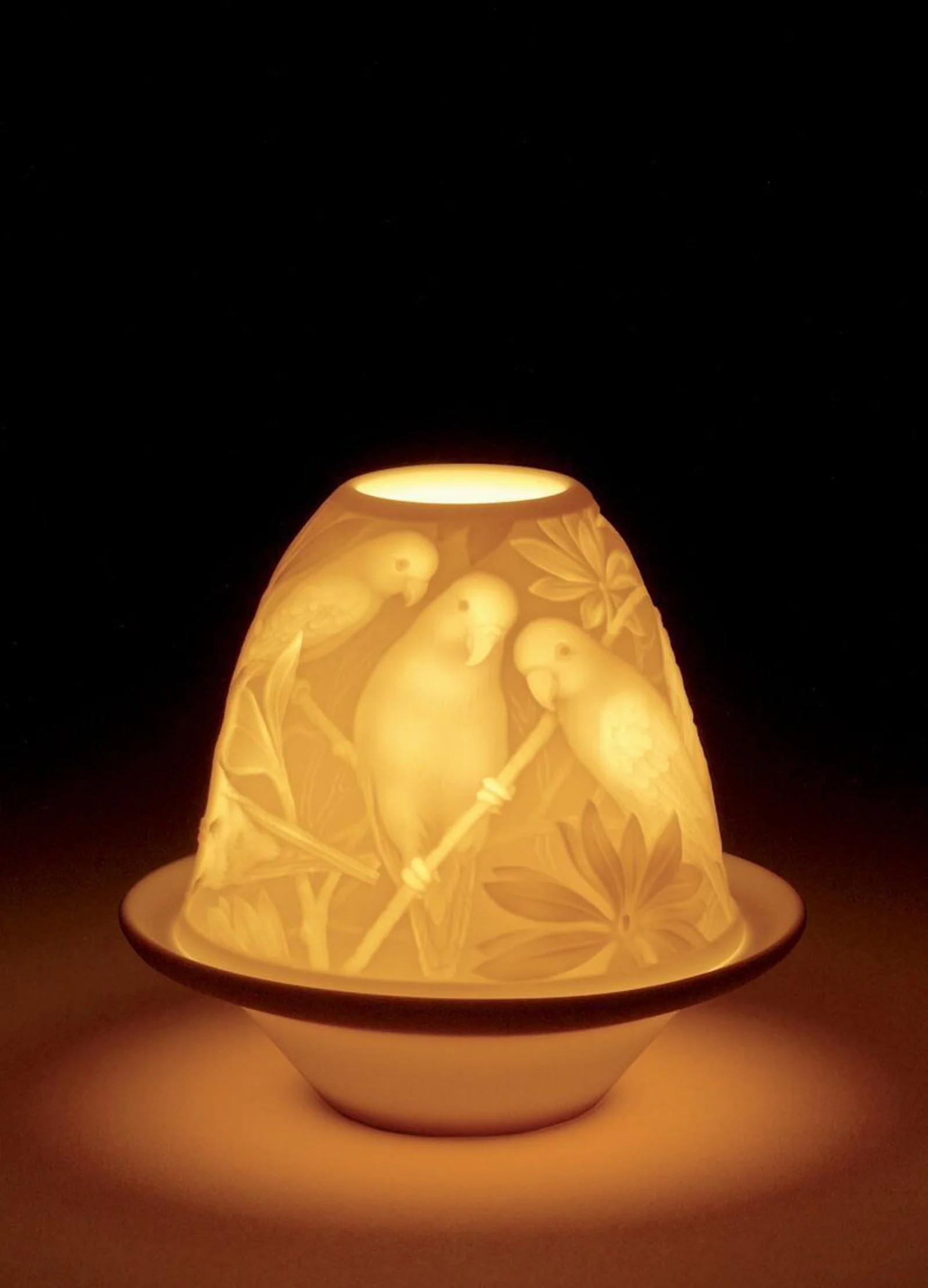 Lladro Parrots Lithophane With Plate - Image 2