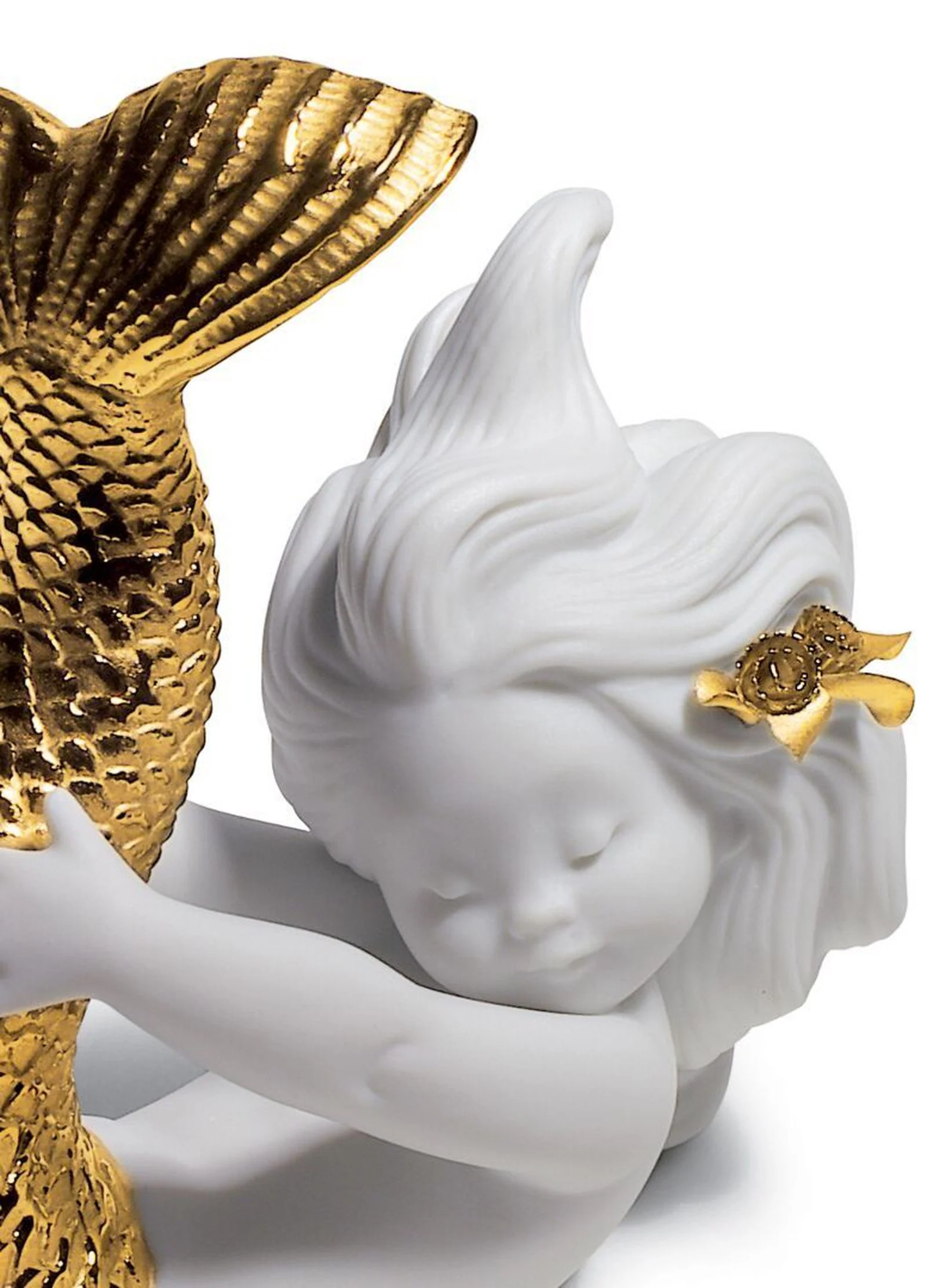 Lladro Playing at Sea Mermaid Figurine - Image 3