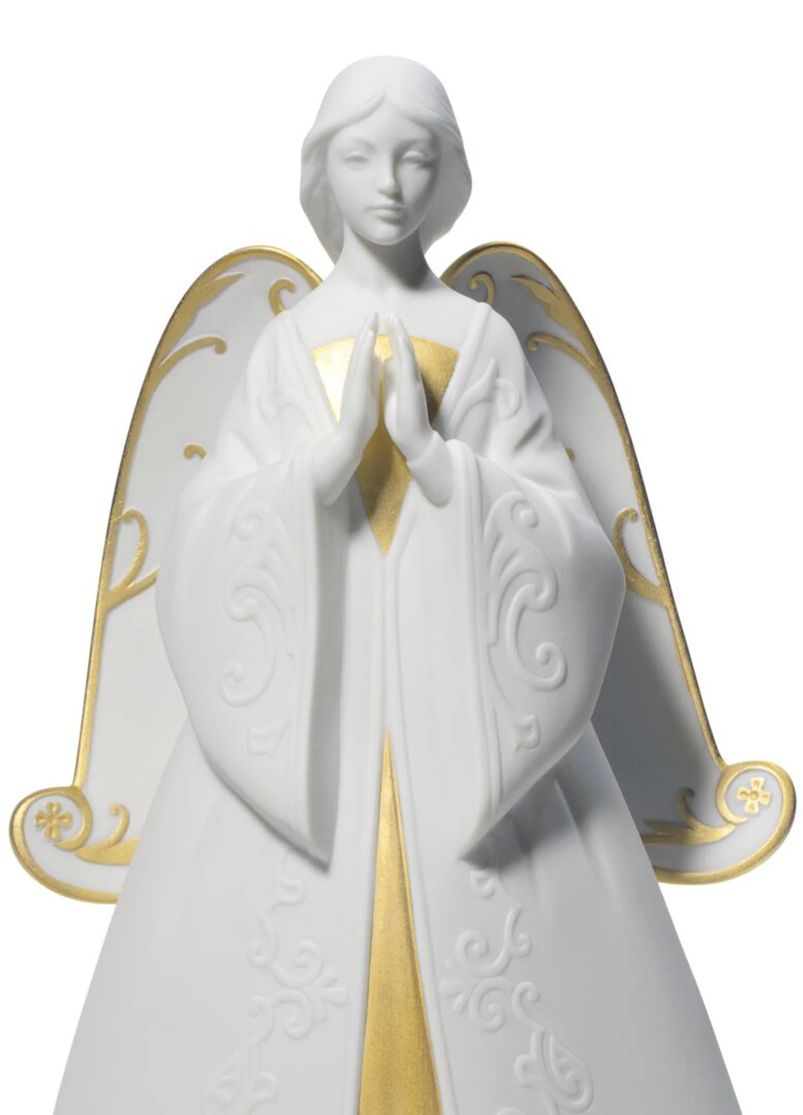 Lladro Praying Cantata Angel Christmas Ornament Golden Lustre - Image 2