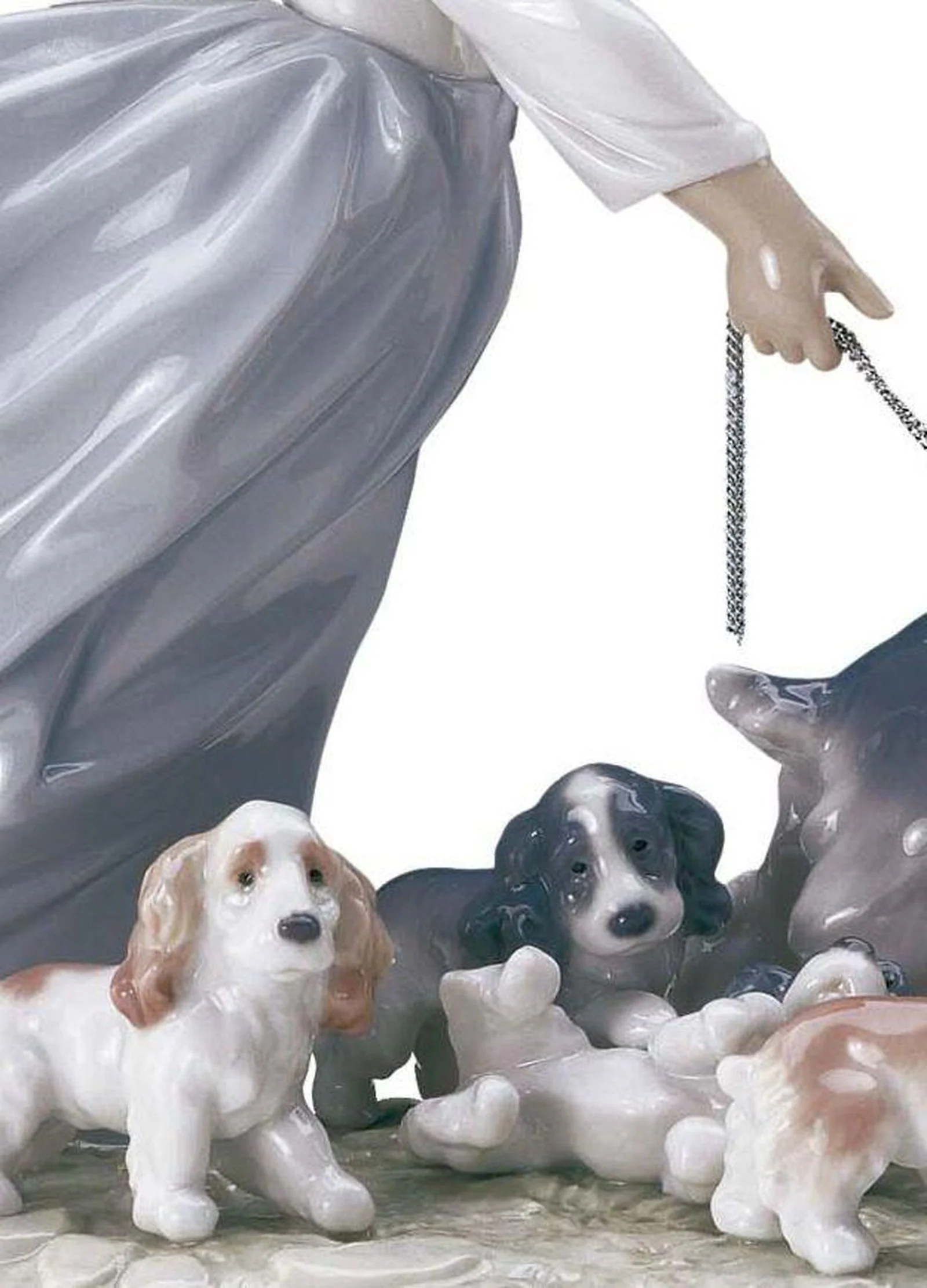Lladro Puppy Parade Girl with Dogs Figurine - Image 4