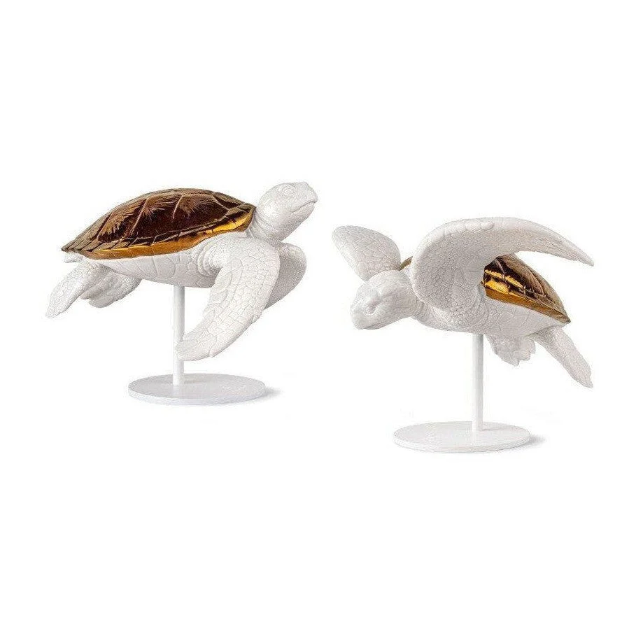 Lladro Sea Turtles Couple (White - Copper) - Image 5