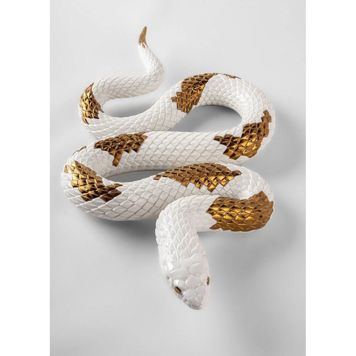 Lladro Snake (White - Copper) - Image 3