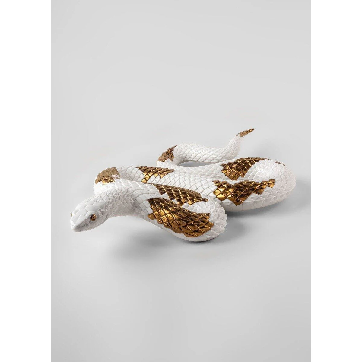 Lladro Snake (White - Copper) - Image 4