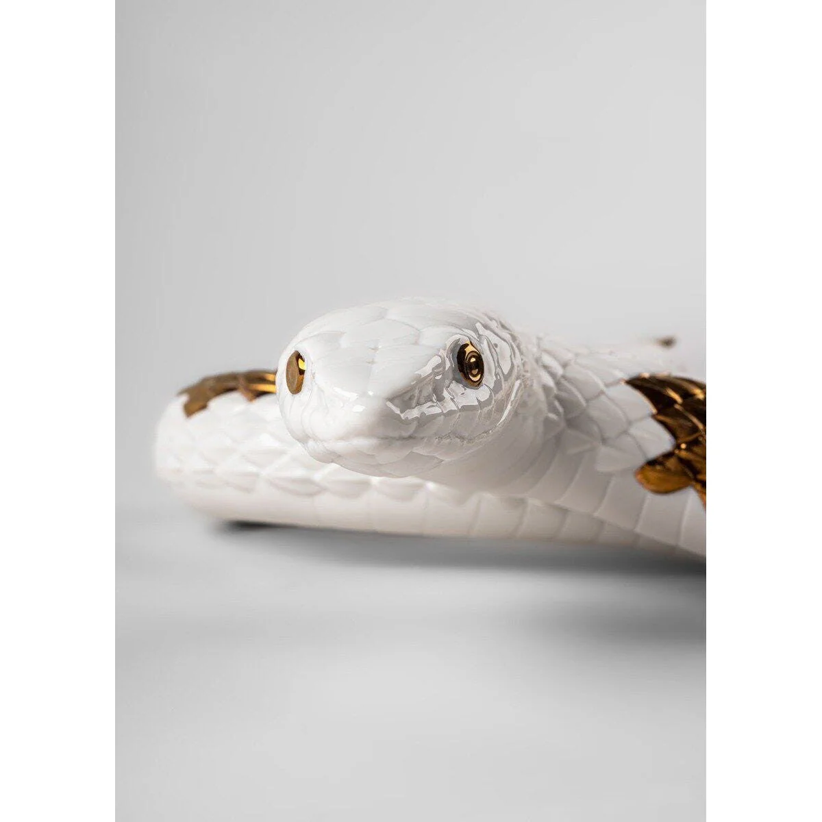 Lladro Snake (White - Copper) - Image 5