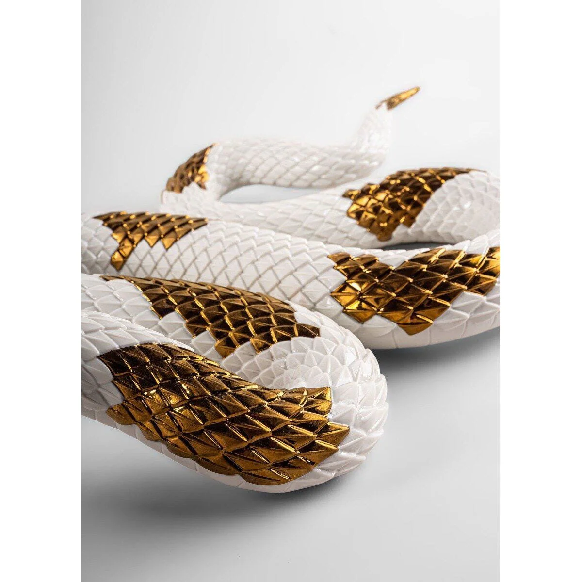 Lladro Snake (White - Copper) - Image 6