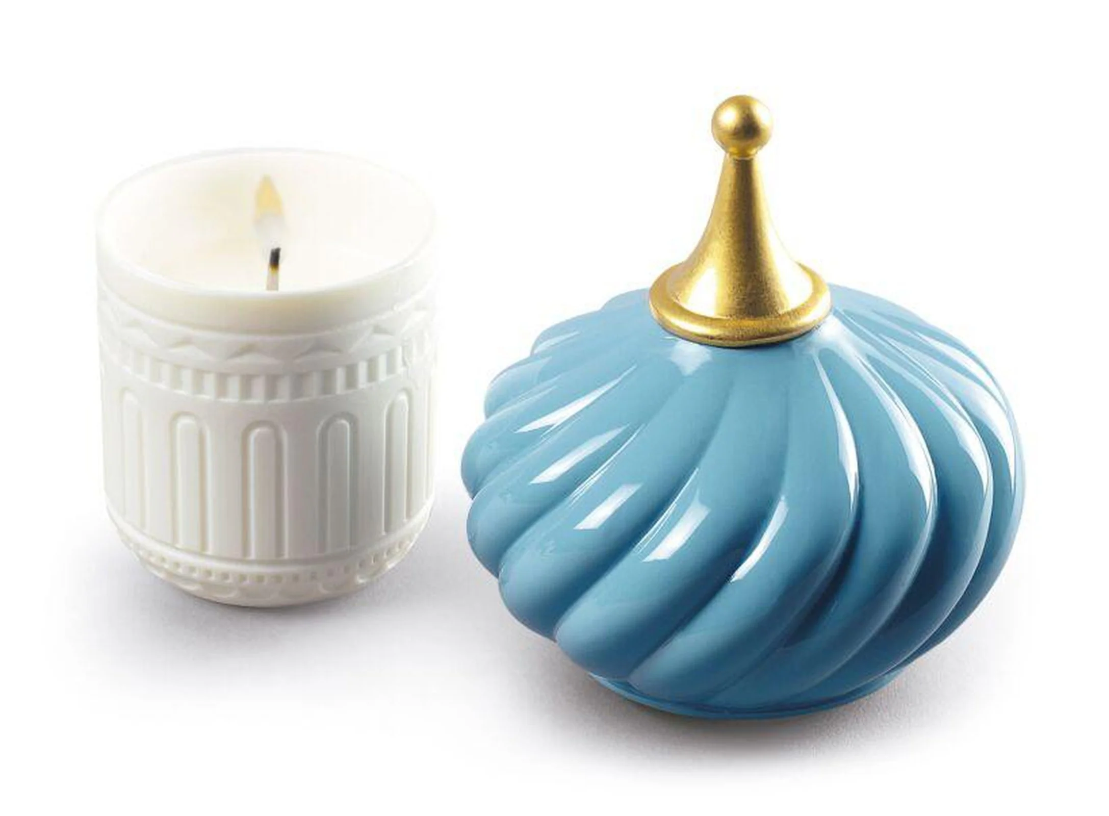 Lladro Turquoise Spire Candle 1001 Lights Unbreakable Spirit Scent - Image 2